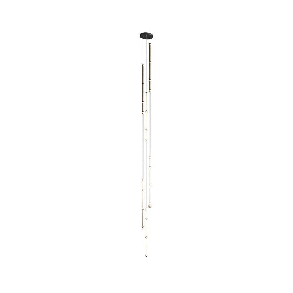 Leda Chandelier Model E ∅ 7.9″ x H 98.4″ / Dia 20cm x H 250cm / Gold / Warm Light Chandelier