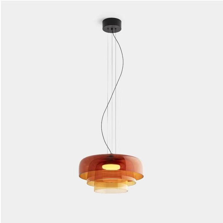 Levels Pendant Light Three Layer ∅ 16.5″ X H 10.2″ / ∅ 42cm X H 26cm / Orange / Warm Light Pendant light