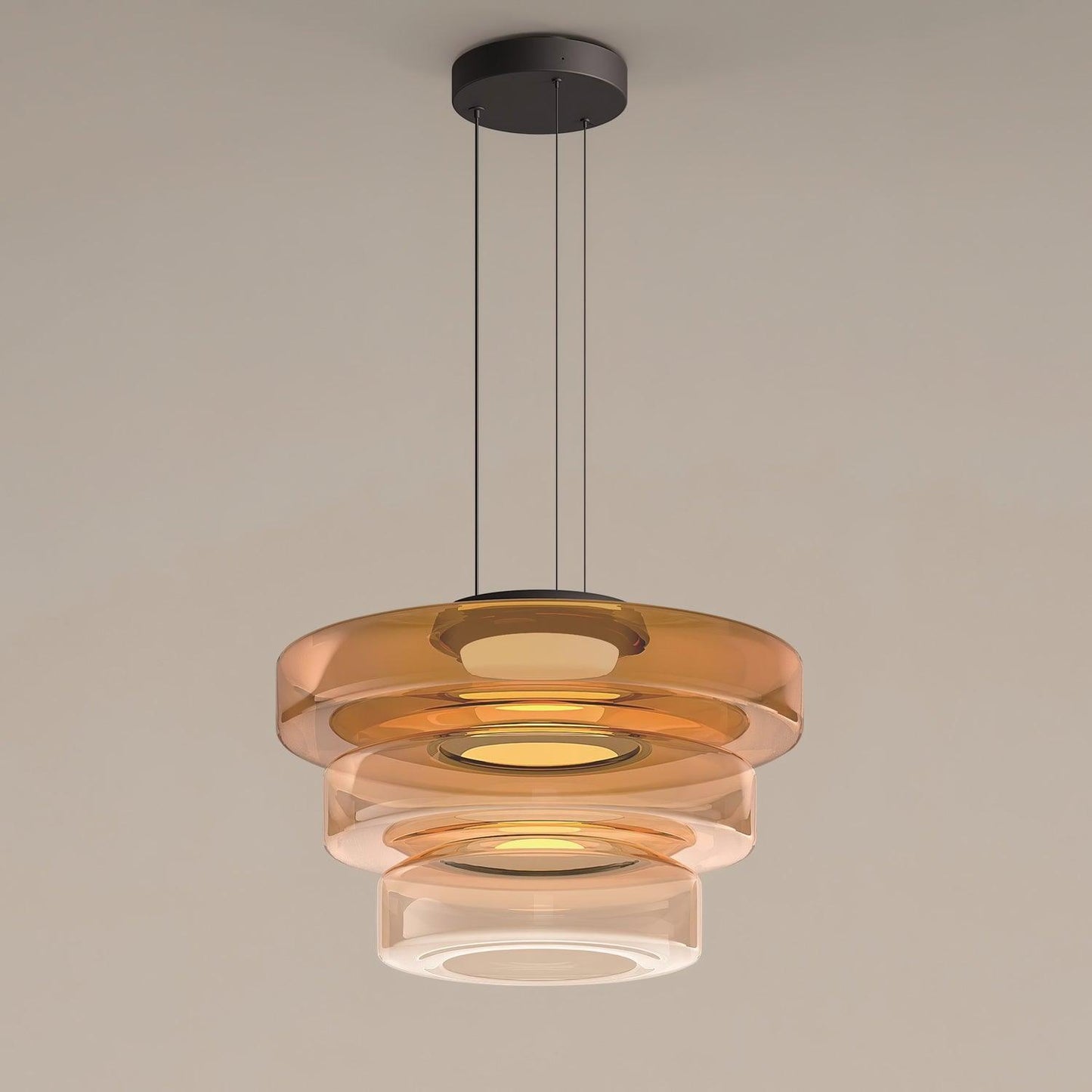 Levels Series Pendant Light Three layer ∅ 17.7″ x H 13″ / Dia 45cm x H 33cm / Orange / Warm Light Pendant light
