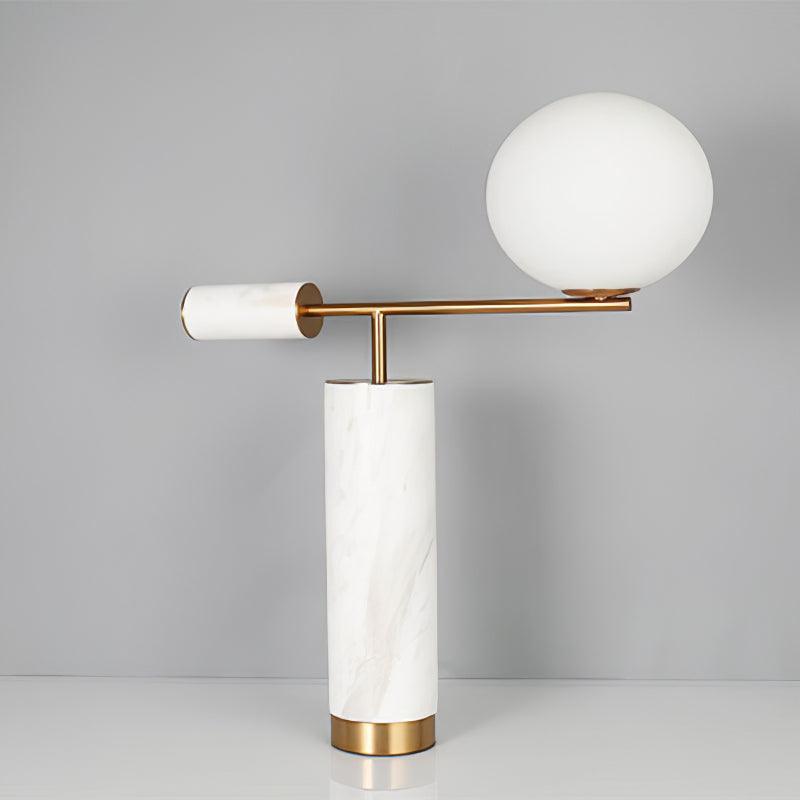 Lexi Table Lamp ∅ 19.7″ x H 25.6″ / Dia 50cm x H 65cm / Gold & White Marble / US Plug Table lamp