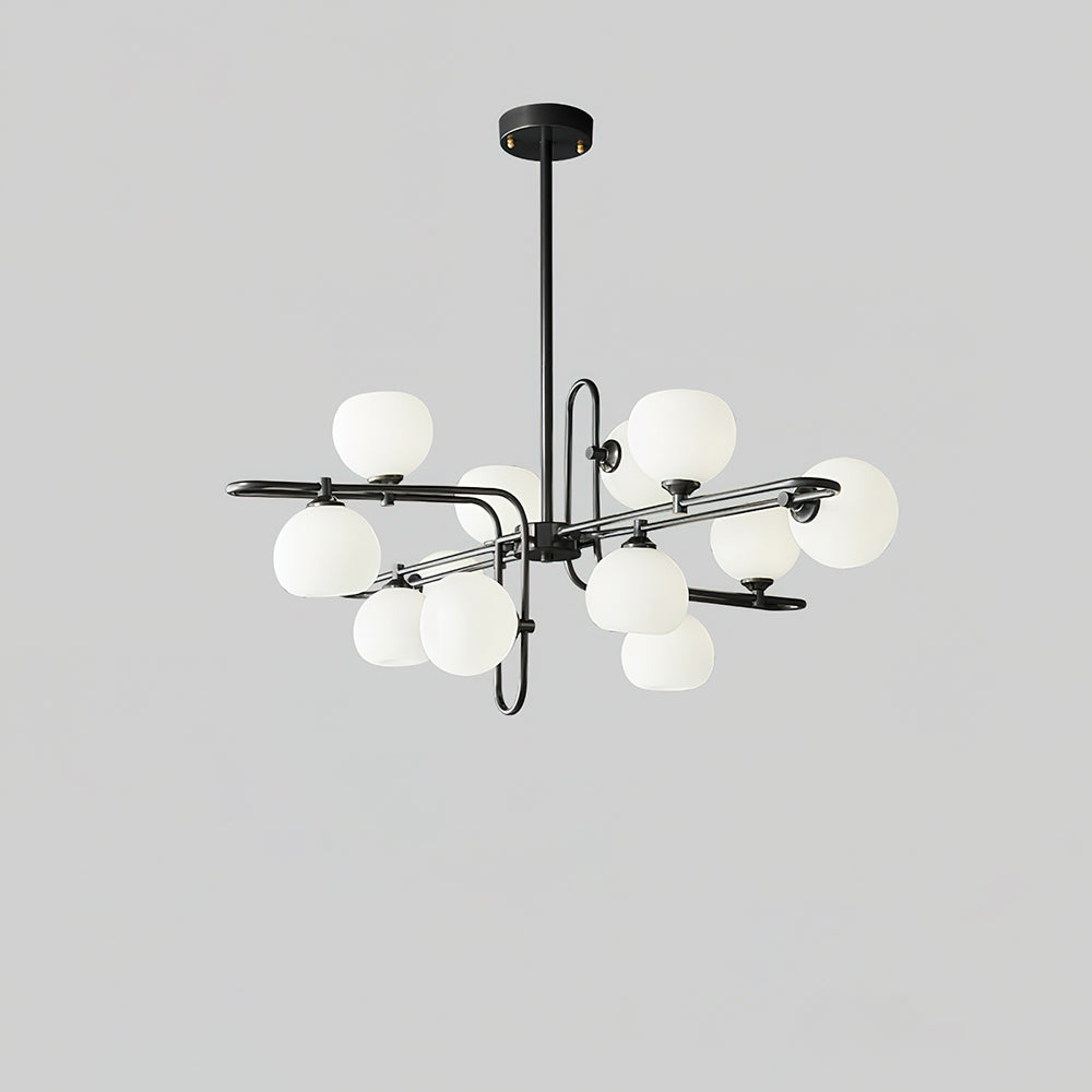 Lexington Chandelier 12 Heads ∅ 39.4″ x H 16.9″/ Dia 100cm x H 43cm / Black & White Chandelier
