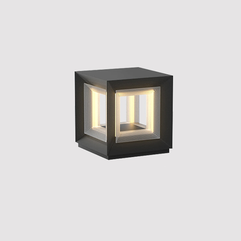 Light Cube Outdoor Post Light L 15.7″ x W 15.7″ x H 15.3″ / L 40cm x W 40cm x H 42cm / Model A: Wired Version / Warm