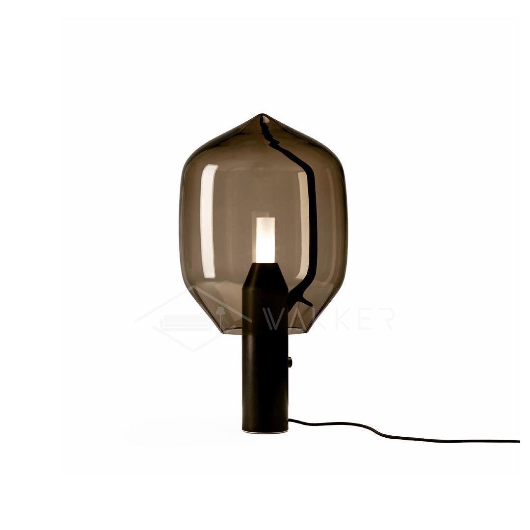 Lighthouse Table Lamp ∅ 8.7″ x H 18.9″ / Dia 22cm x H 48cm / Black Marble + Smoked Glass / US Plug Table lamp