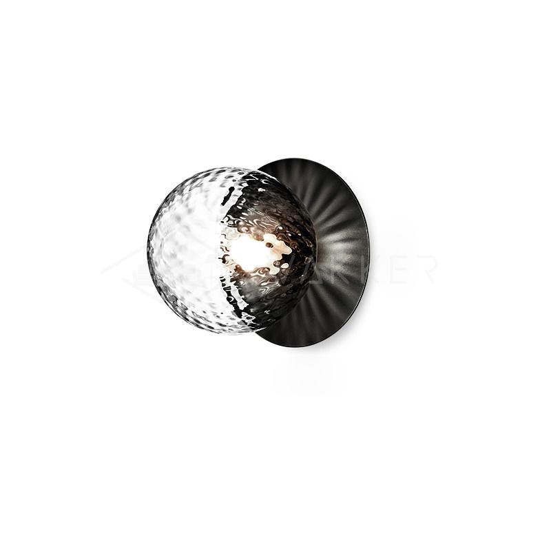 Liila Wall Sconce ∅ 5.9″ x H 7.9″ / Dia 15cm x H 20cm / Black / Clear Wall lamp