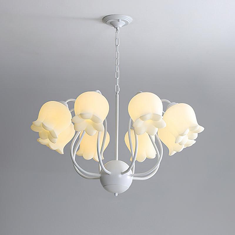 Lilium Chandelier 8 Heads ∅ 31.5″ x H 18.9″ / Dia 80cm x H 48cm / White & White Chandelier