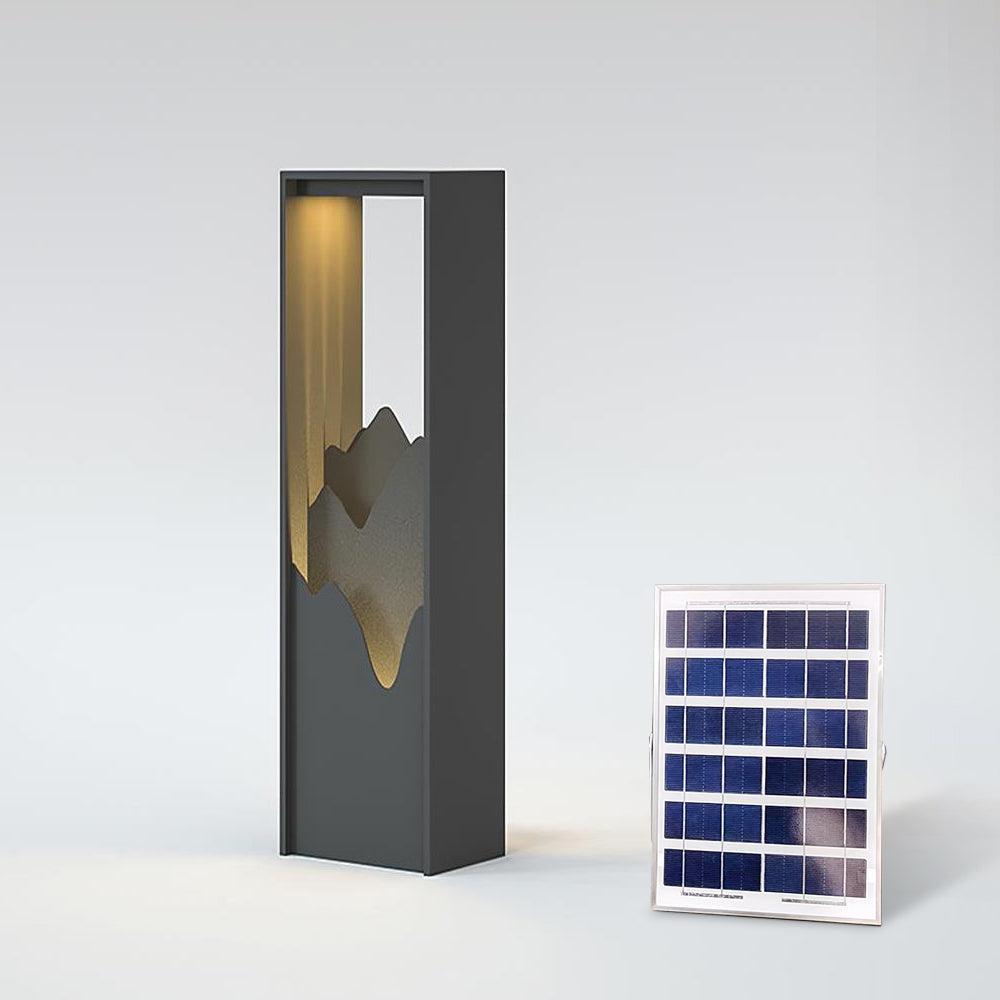 Linkmoon Solar Outdoor Light Model B: L 7.9″ x W 5.5″ x H 25.6″ / L 20cm x W 14cm x H 65cm / Black / Warm Light Table