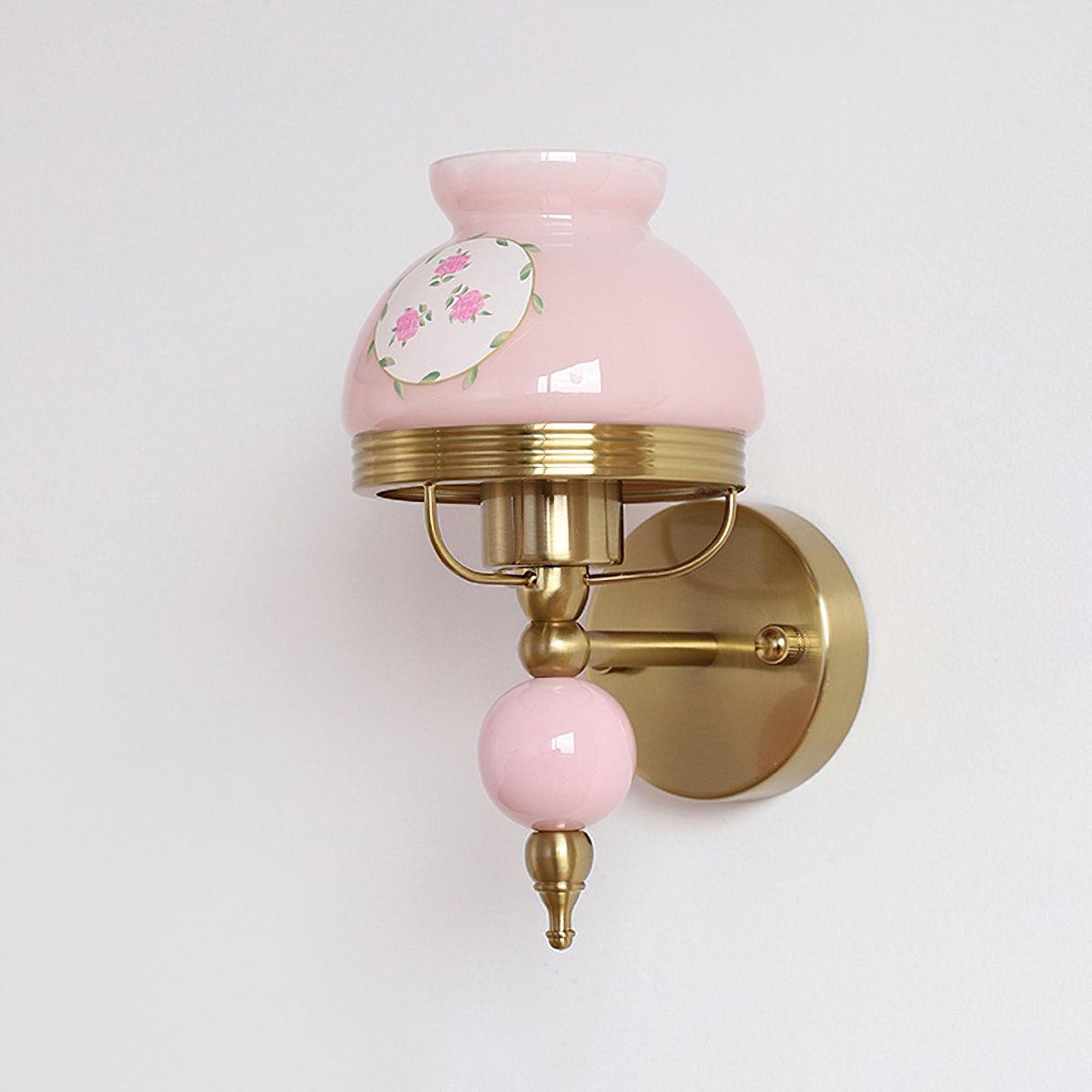 Loa Glass Wall Lamp Model B: ∅ 5.5″ x H 9.6″ / Dia 14cm x H 24.5cm / Pink Wall lamp