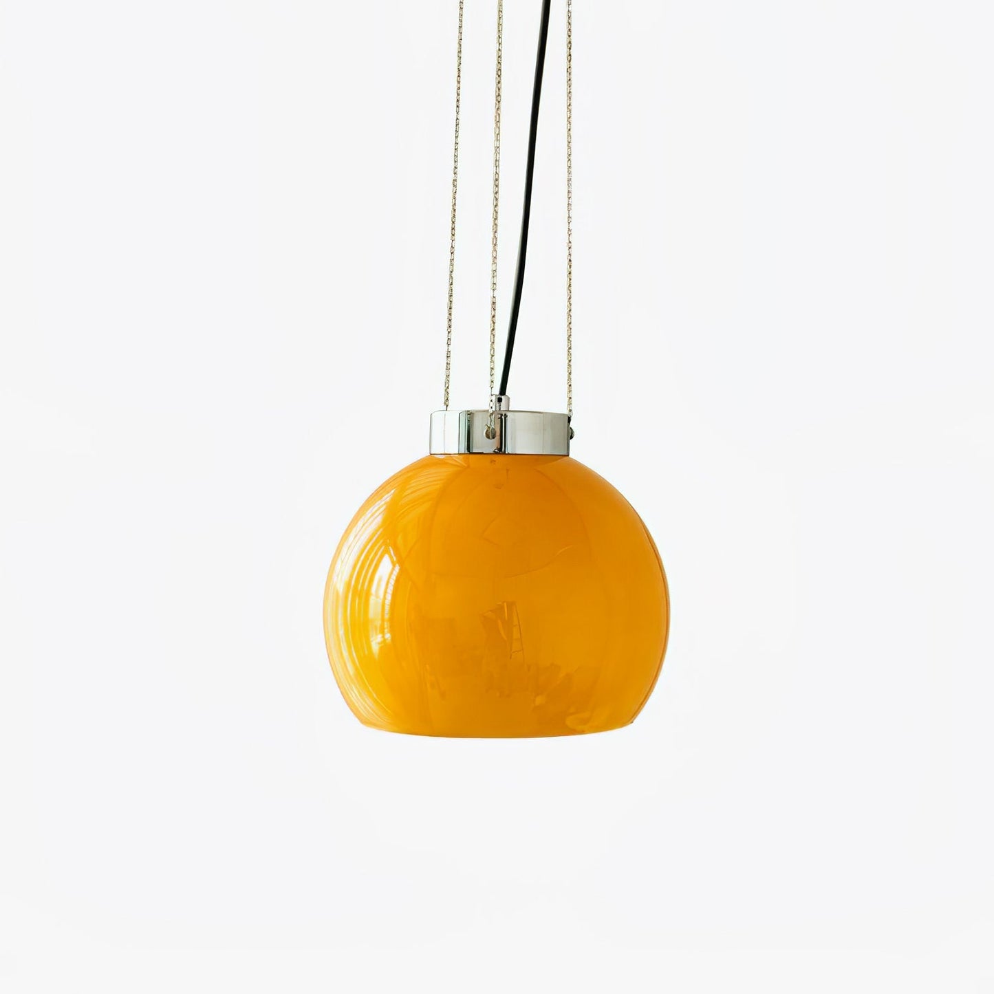 Loa Pendant Light ∅ 9.8″ x H 10.2″ / Dia 25cm x H 26cm / Chrome + Yellow Pendant light