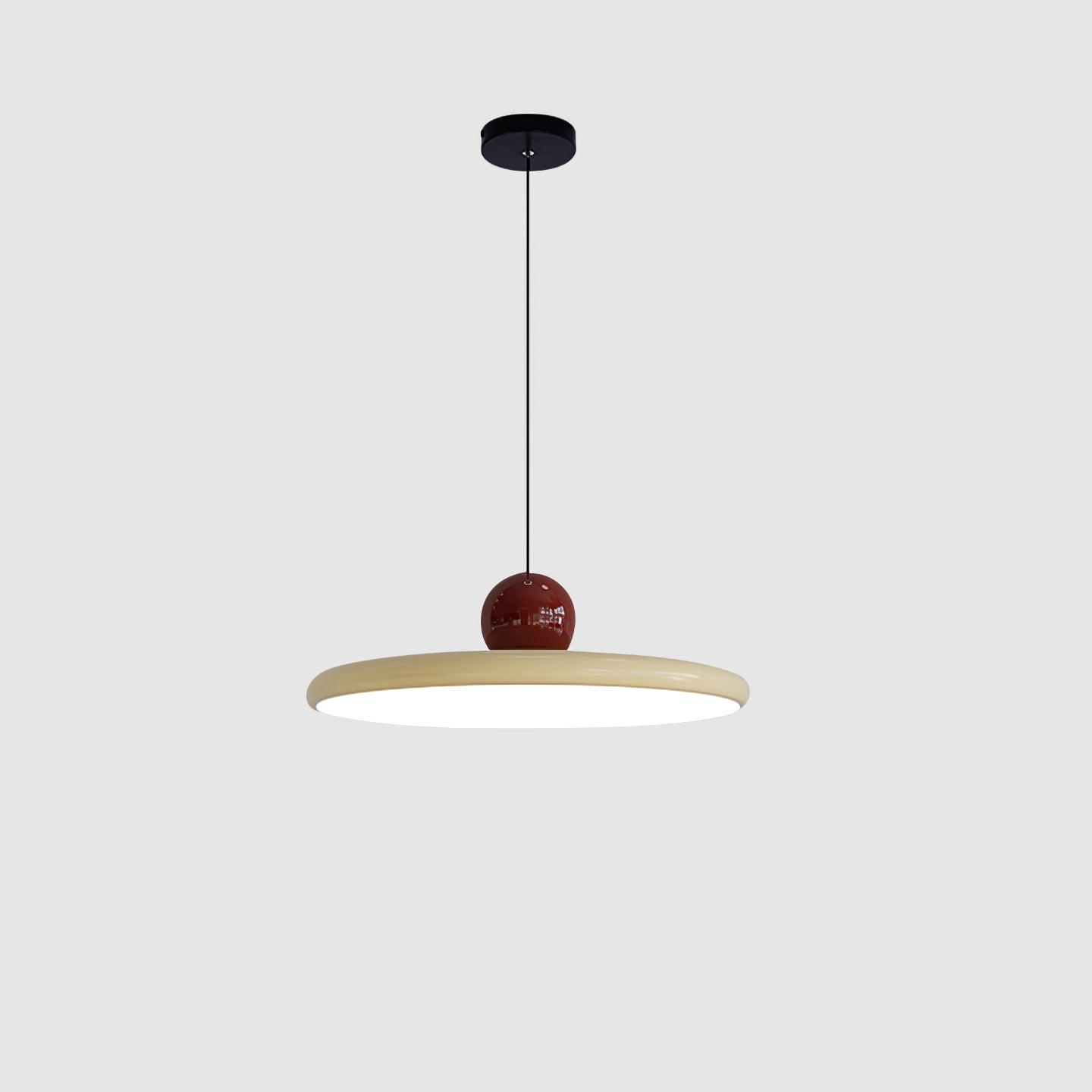 Lola Pendant Lamp ∅ 11.8″ x H 4.7″/ Dia 30cm x H 12cm (Power: ~28W) / Red & Beige / Warm Light Pendant light