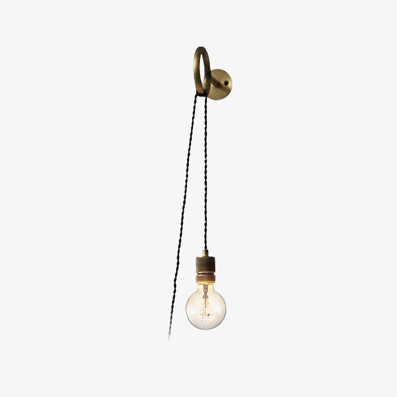 Loop Minimalist Wall Light With Wall Socket Dia 8cm x H 32cm *2 / Copper Wall lamp