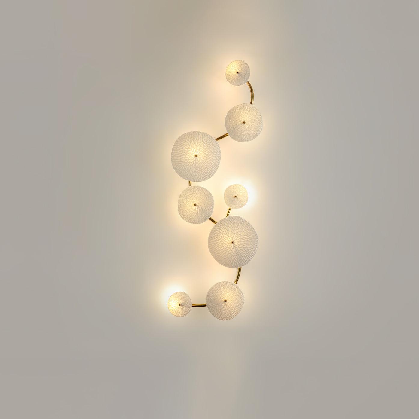 Lotus Petal Wall Lamp 8 heads B L 14.9″ x H 39.4″ / L 38cm x H 100cm / Gold & White Ceramic Wall lamp