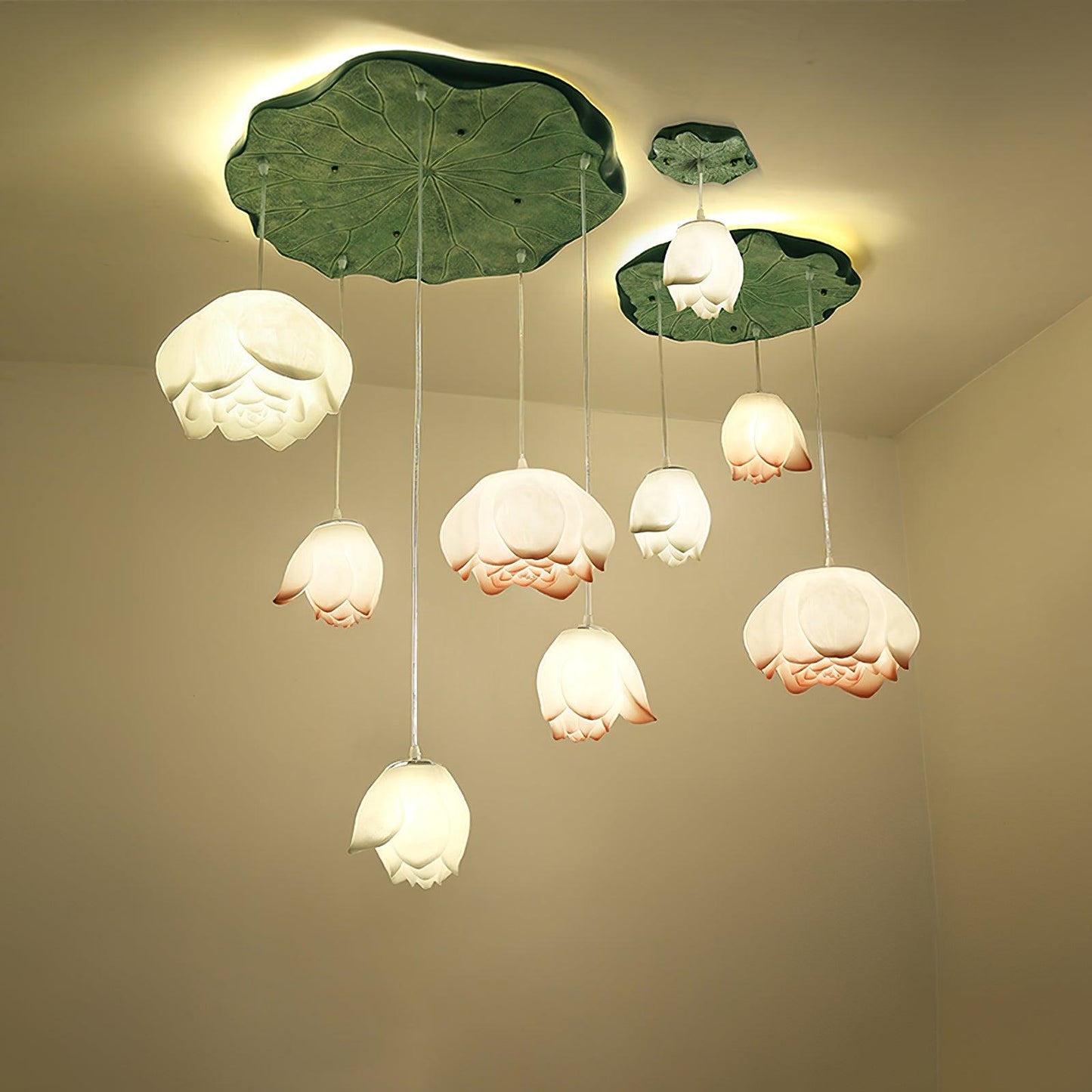 Lotus Chandelier 9 Head ∅ 23.6″+∅ 18.5″+∅ 6.6″/ Dia 67cm + 47cm + 17cm Chandelier