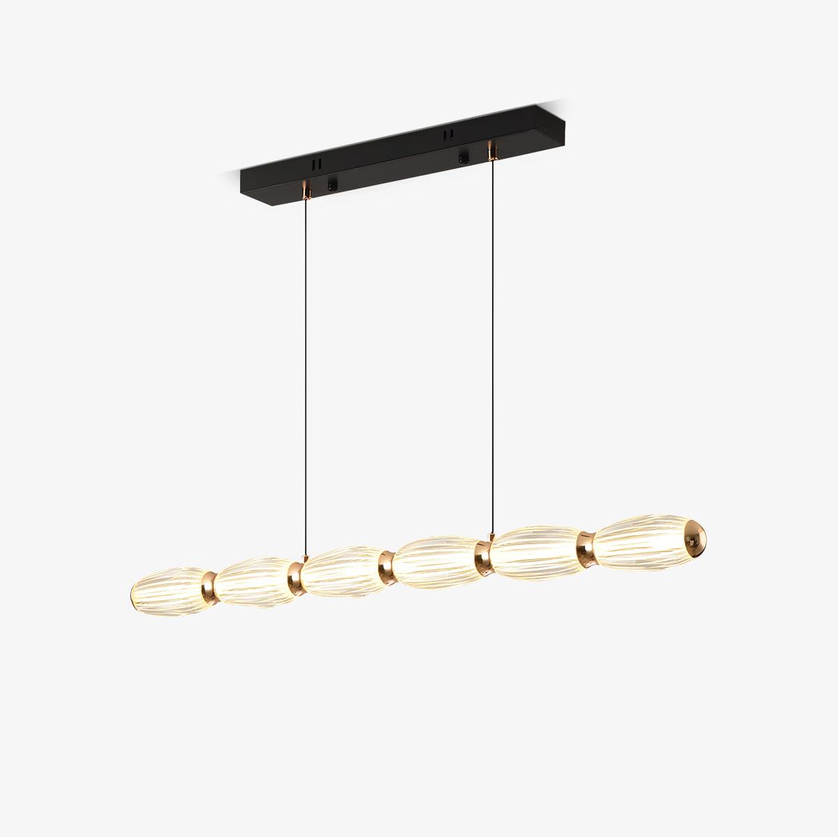 Lotus Root Pendant Lamp ∅ 36.4″ x H 2.8″ / Dia 88cm x H 7cm / Black & Clear / Three-Color Changing Light Pendant light