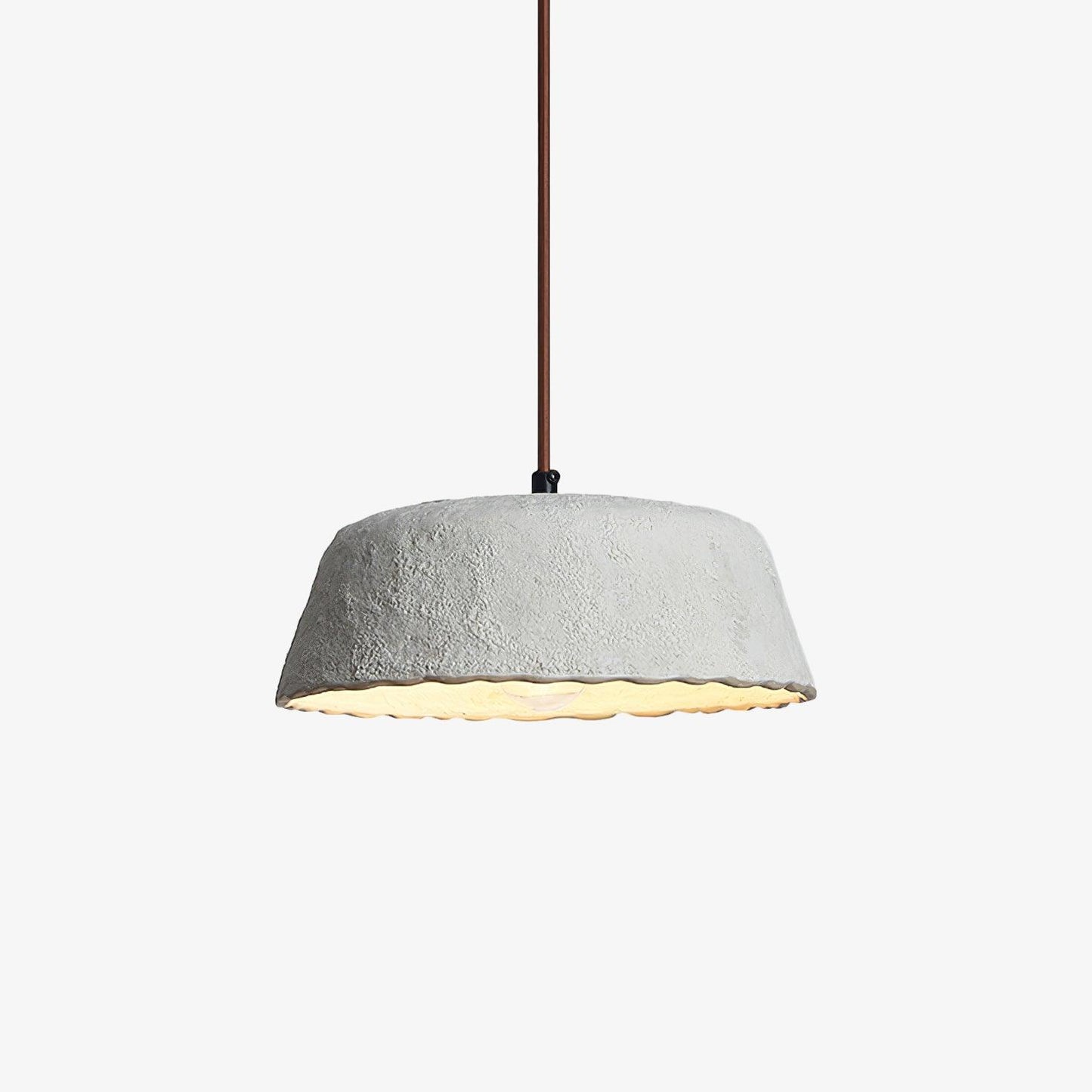 Bowlful Ceramic Pendant Lamp ∅ 9.8″ x H 4.3″ / Dia 25cm x H 11cm / Grey Ceramic & Dark Wood Pendant light