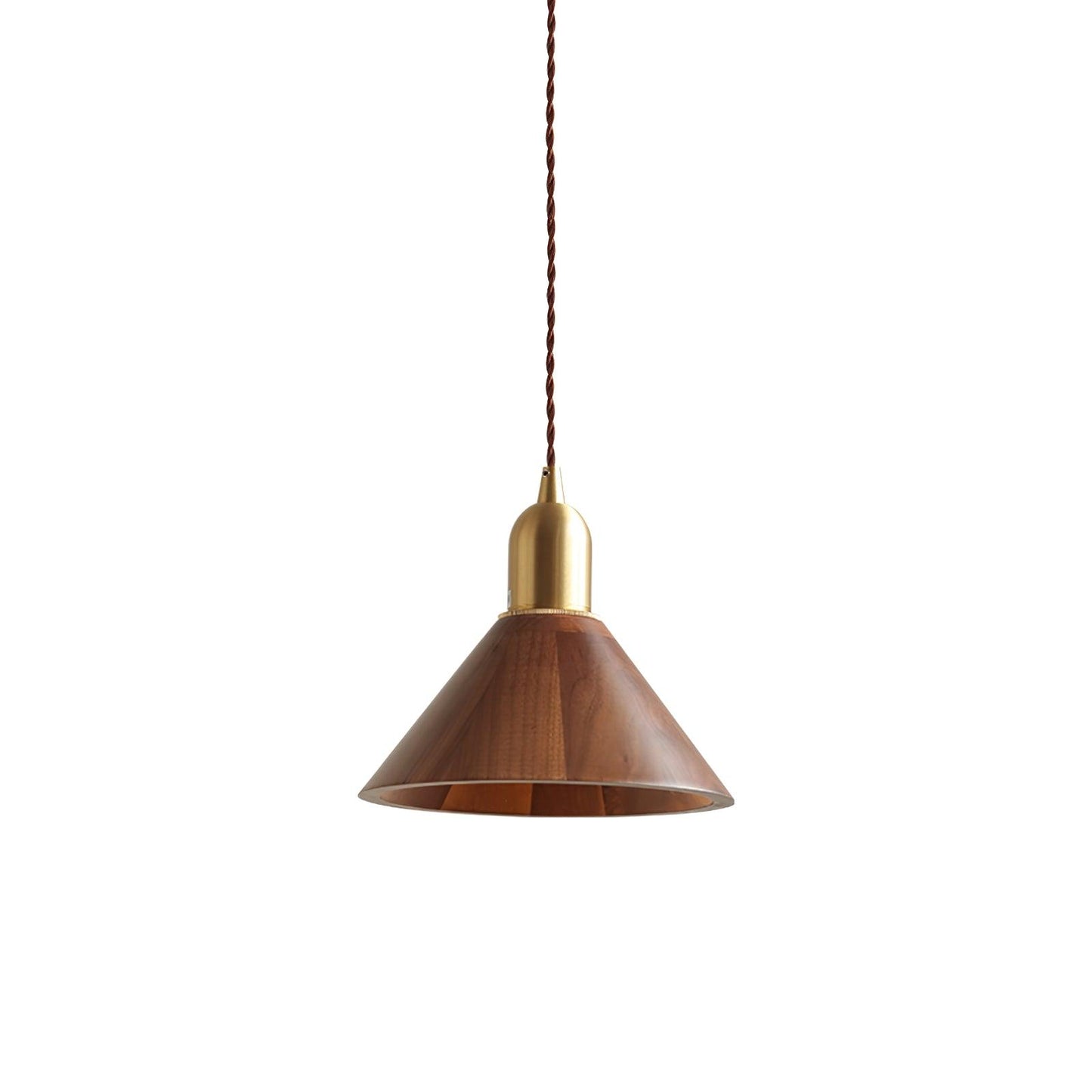 Lyfa Walnut Pendant Light ∅ 7.5″ x H 6.3″ / Dia 19cm x H 16cm / Brass & Walnut wood Pendant light