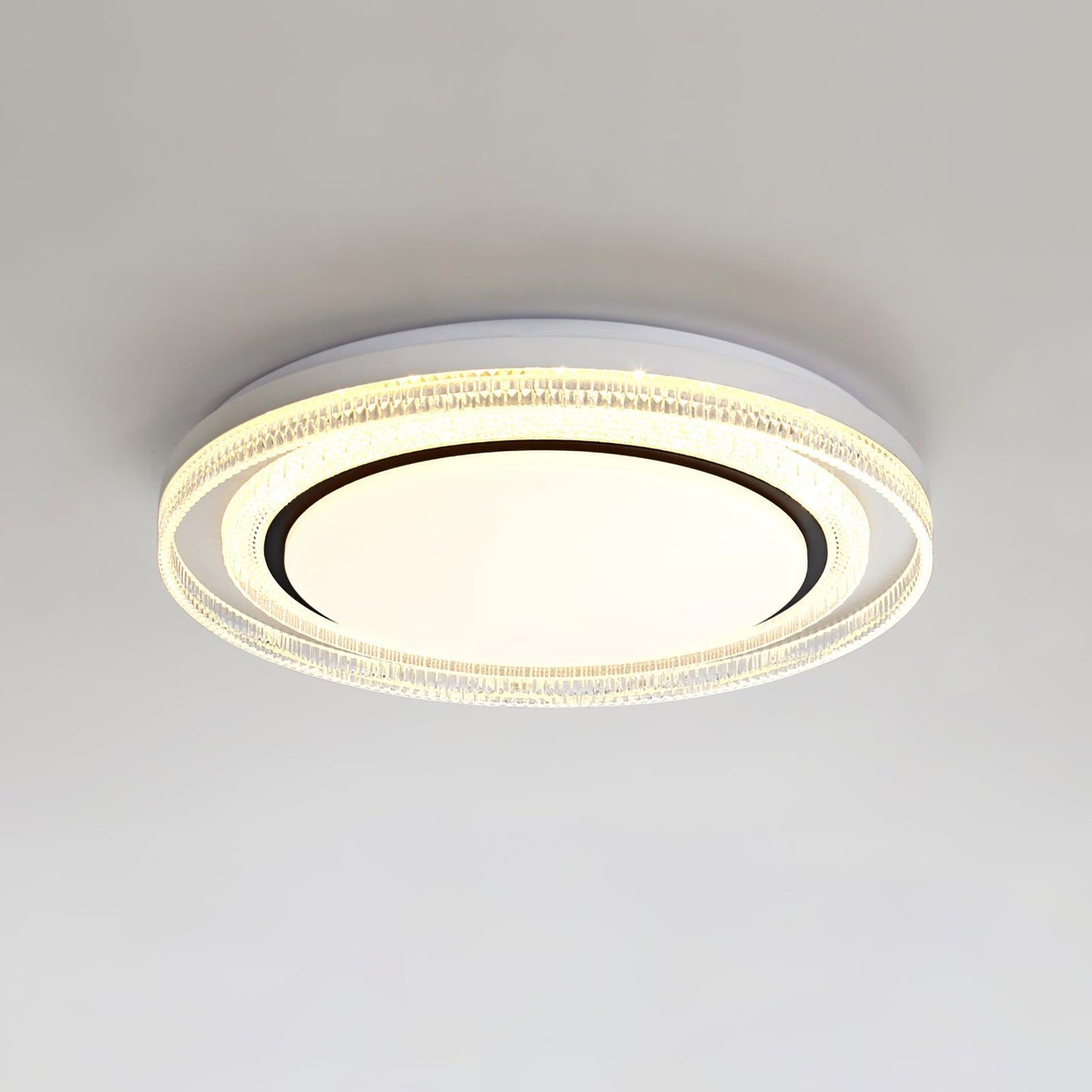 MIlagro Ceiling Light ∅ 19.7″ x H 2.8″ / Dia 50cm x H 7cm / White + Black / Three-color changing light Ceiling lamp