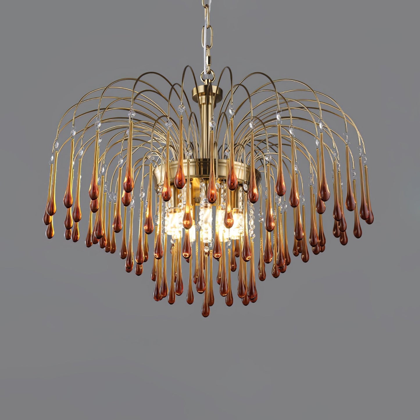 Maltose Chandelier ∅ 31.5″ x H 22″ / Dia 80cm x H 56cm / Brass / Caramel Chandelier