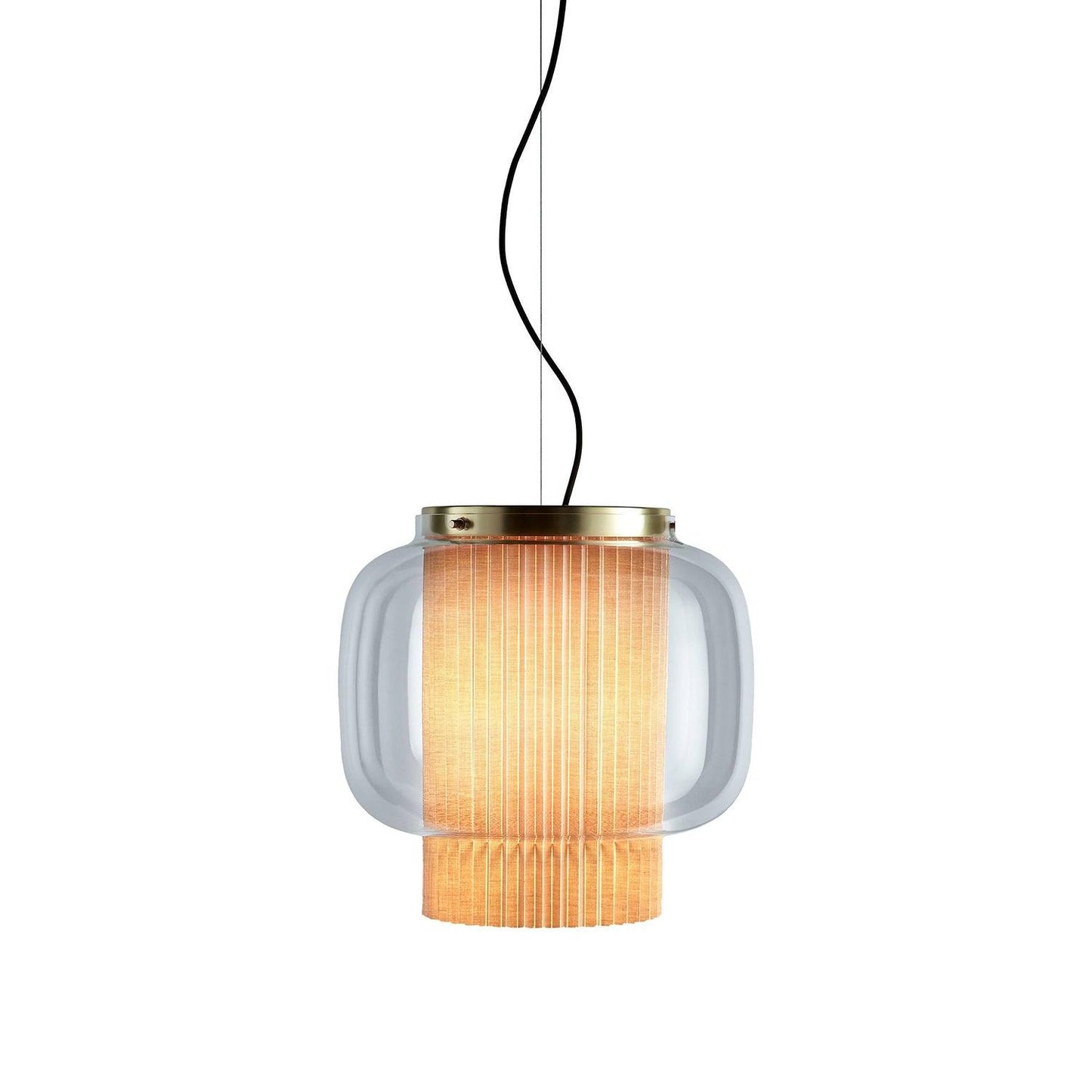 Manila T Pendant Lamp ∅ 16.5″ x H 15.7″ / Dia 42cm x H 40cm / Gold + Clear Pendant light