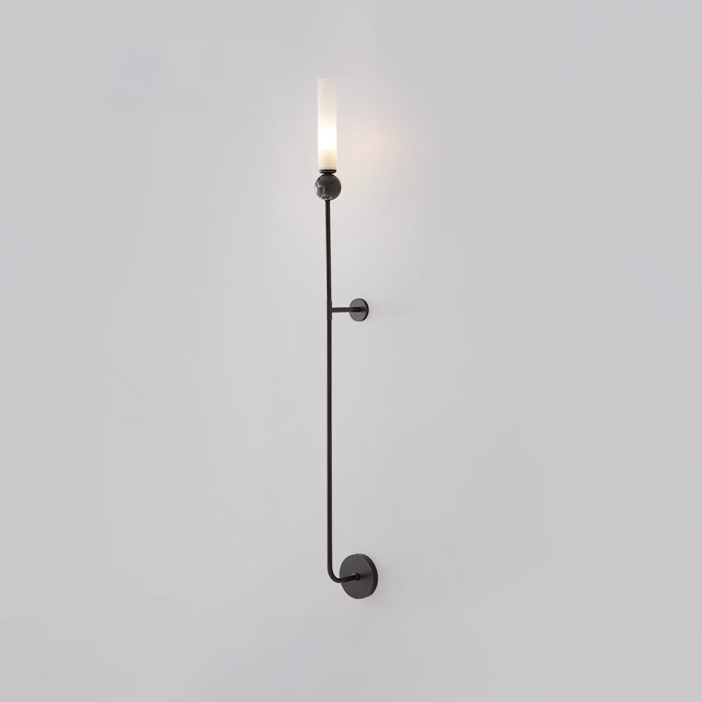 Marble Vertical Wall Lamp Model C ∅ 3.9″ x H 45.3″ / ∅ 10cm x H 115cm / Black & White Wall lamp