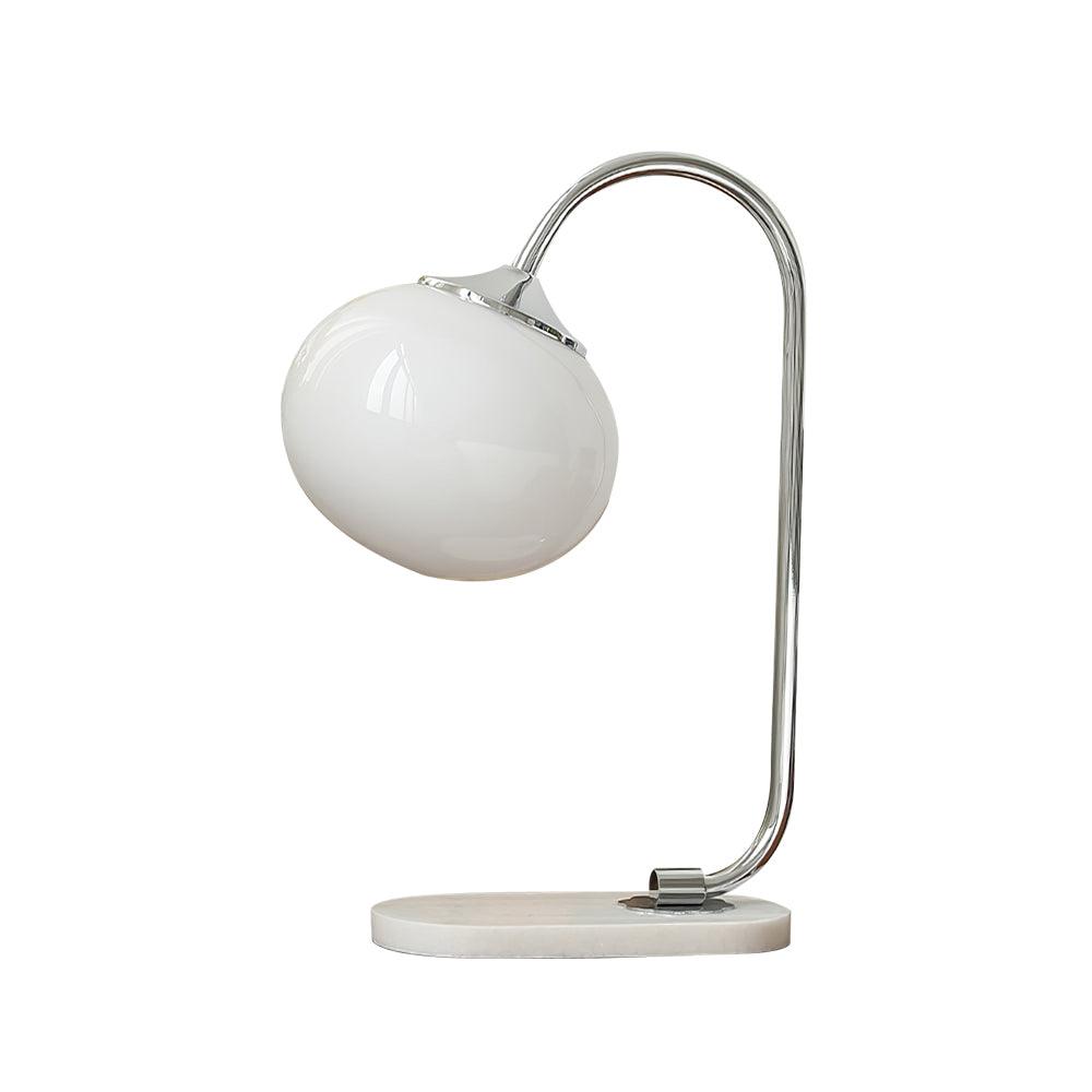 Marshmallow Table Lamp ∅ 8.7″ x H 16.1″ / Dia 22cm x H 41cm / Chrome & White / US plug Table lamp