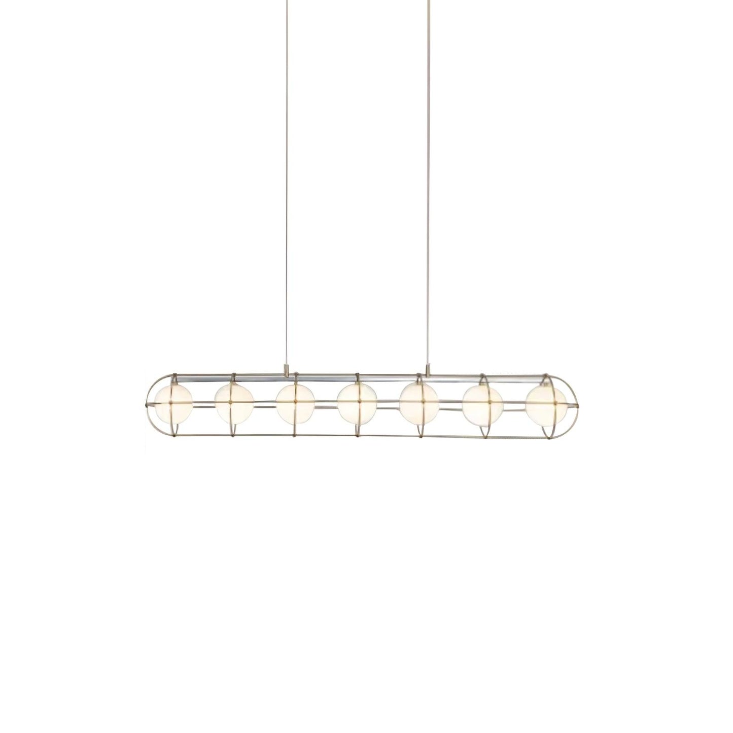 Maytoni Round Chandelier 7 lamps ∅ 47.2″ x H 59″ / Dia 120cm x H 150cm / Titanium Gold & Chrome & White / Warm Light