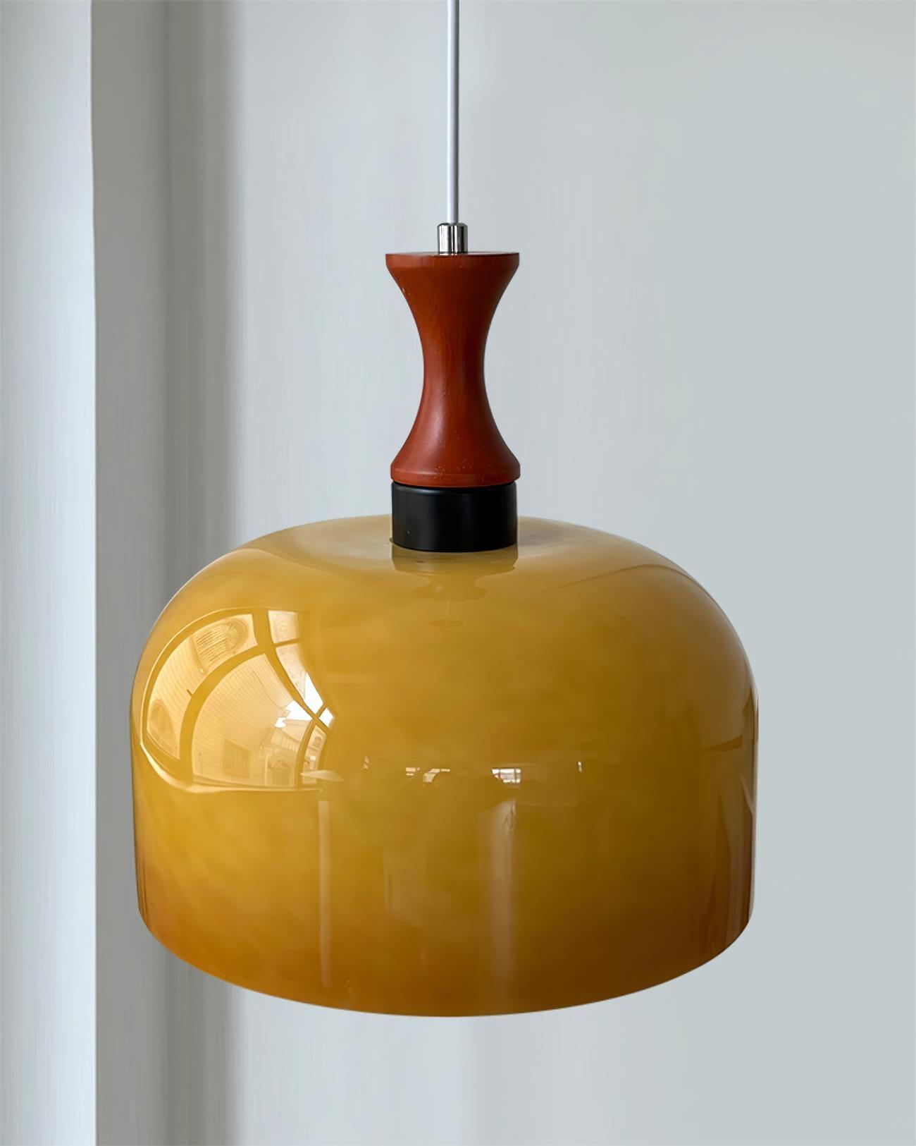 Meblos Down Pendant Light ∅ 11.8″ x H 12.5″ / Dia 30cm x H 32cm / Walnut & Brown Pendant light