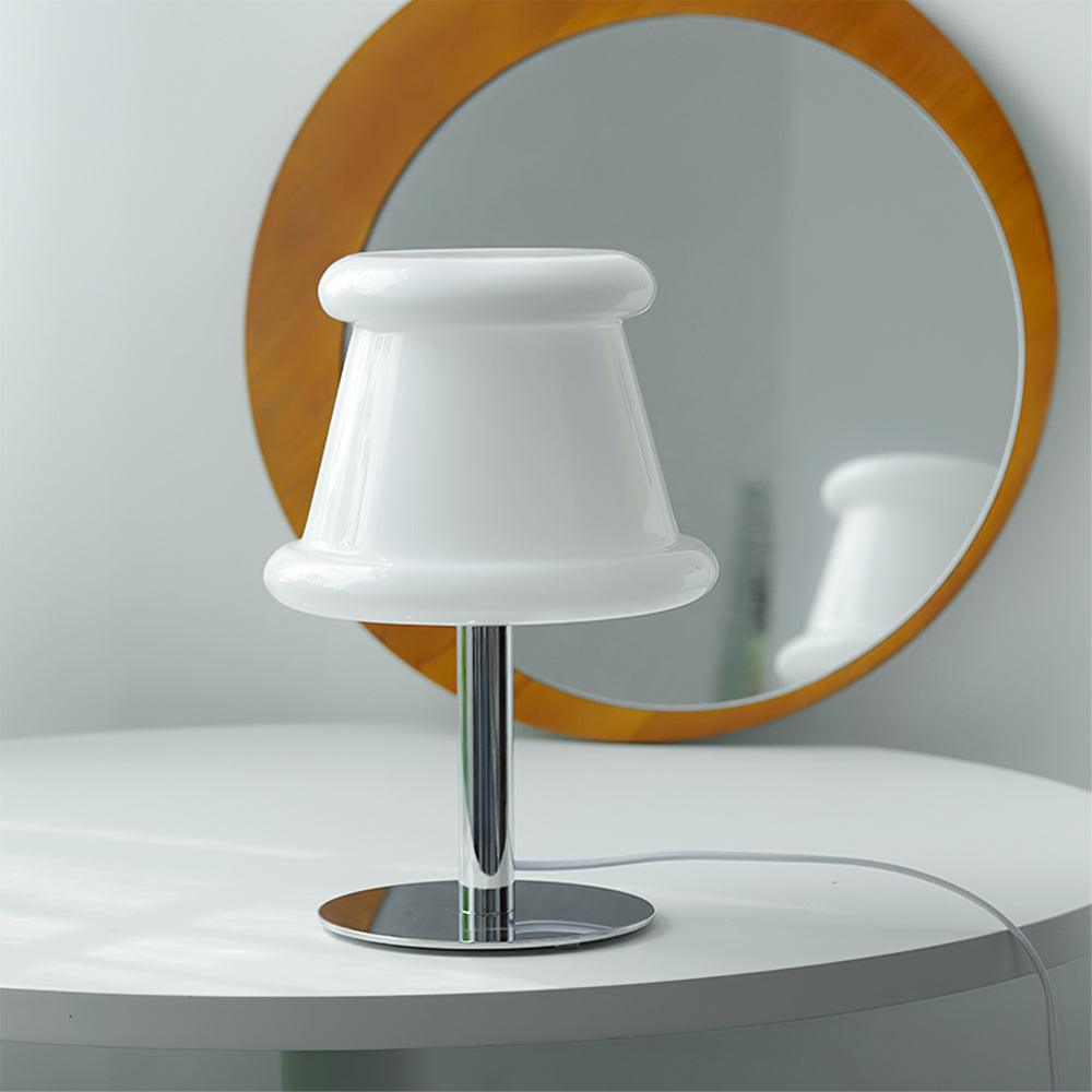 Meefad Table Lamp ∅ 7.9″ x H 11.8″ / Dia 20cm x H 30cm / White & Chrome / US plug Table lamp