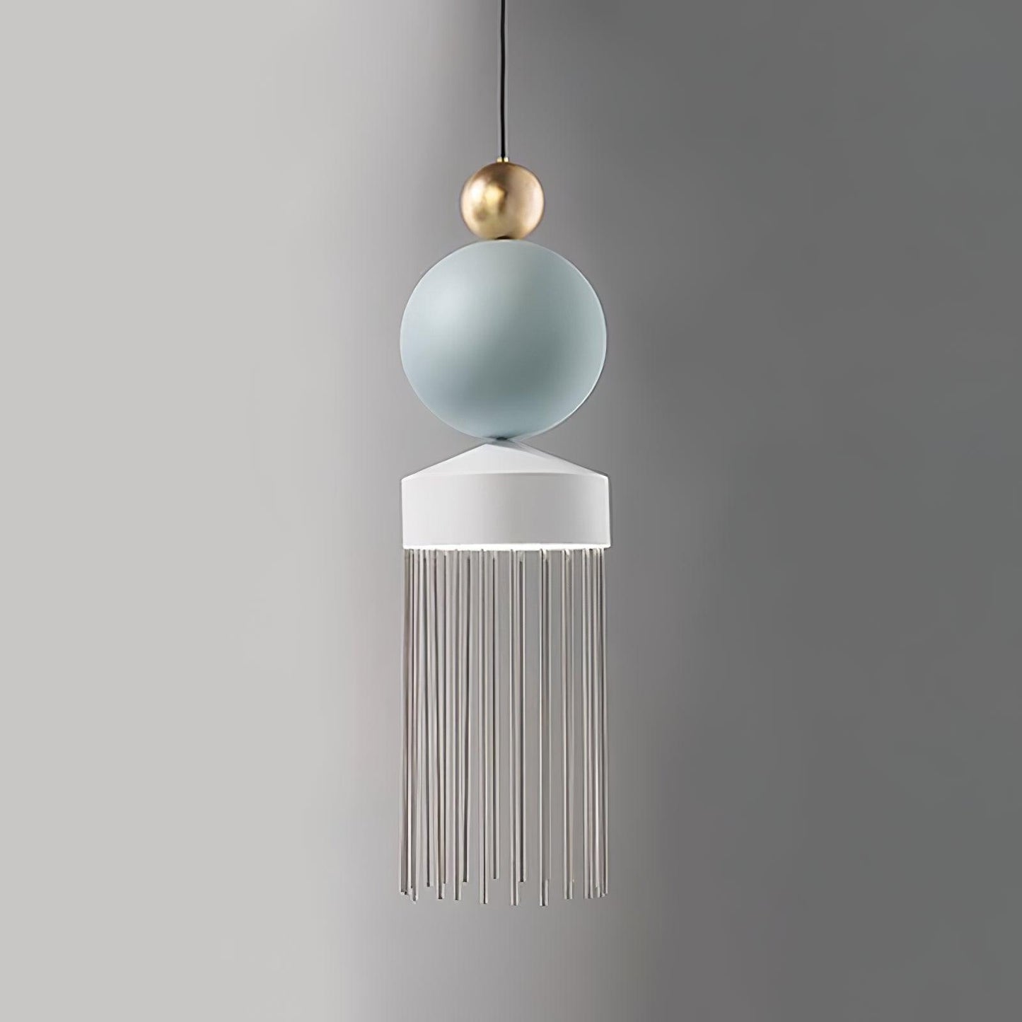 Metal Glass Pendant Light Style C ∅ 6.3″ x H 21.7″ / Dia 16cm x H 55cm / Grey / Warm Light Pendant light