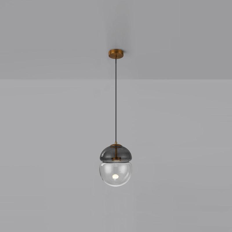 Metro Dome Pendant Light ∅ 7.9″ x H 10.2″ / Dia 20cm x H 26cm / Smoke Grey + Clear / Warm Light Pendant light