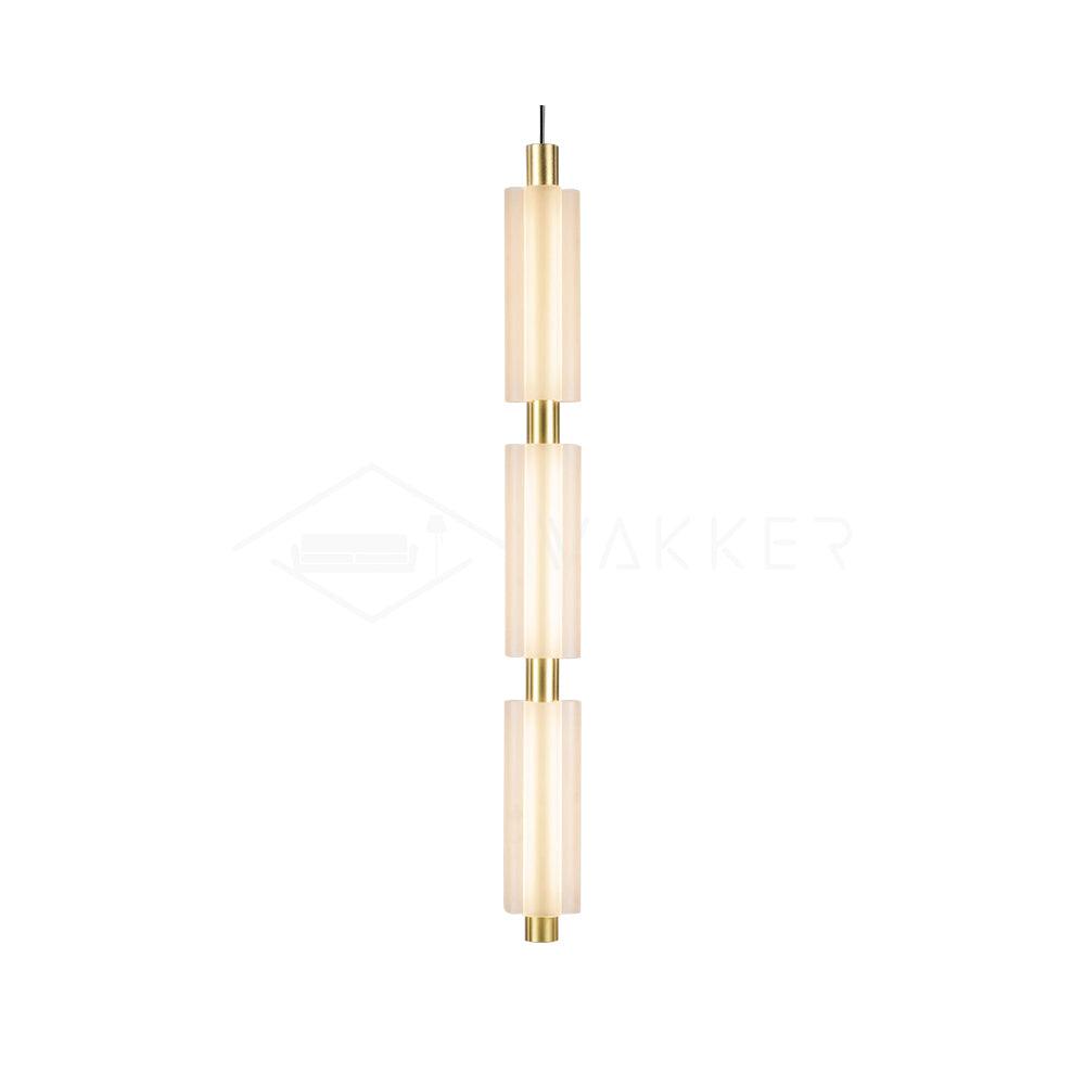 Trillium Pendant Light 3heads ∅ 4.8″ x H 40.9″ / Dia 11cm x H 104cm / Gold & Frosted white / Warm Light Pendant light