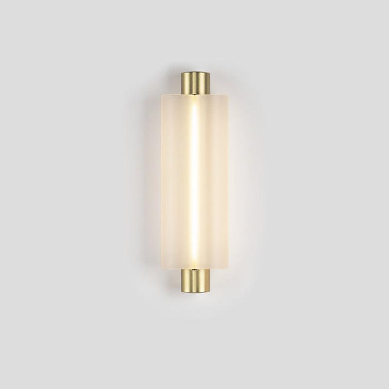 Metropol Wall Lamp ∅ 4.8″ x H 15″ / Dia 11cm x H 38cm / Gold & Frosted White / Warm Light Wall lamp