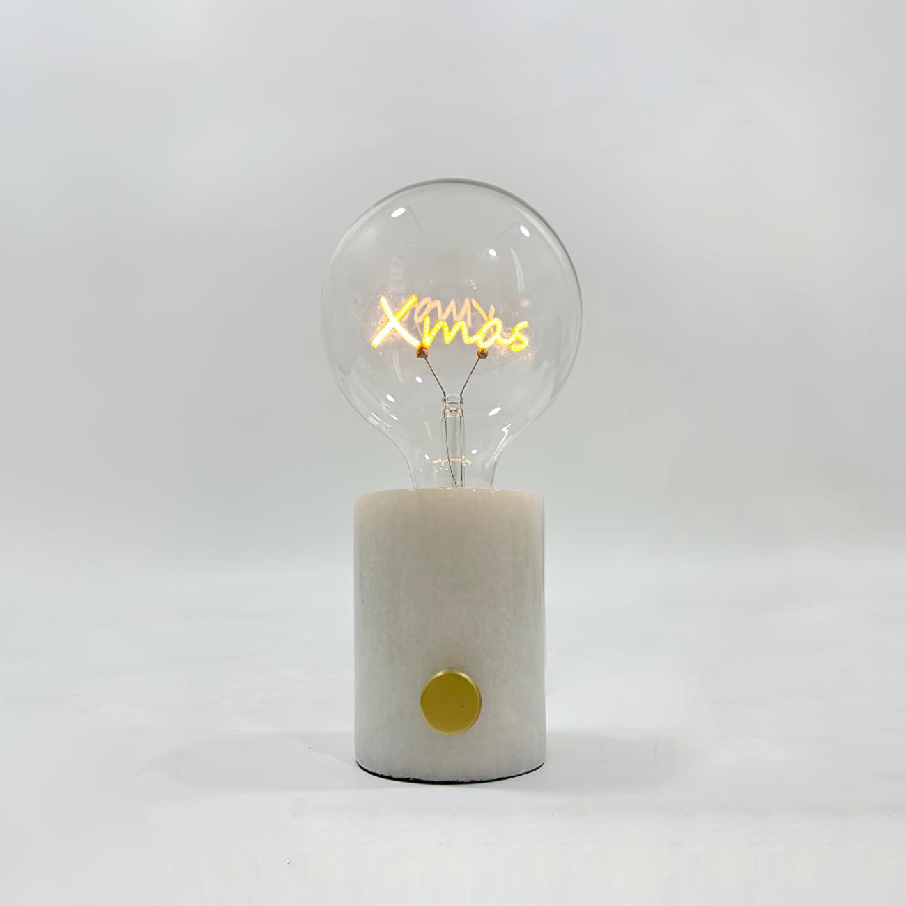 Very Nice Table Lamp Model A ∅ 4.7″ x H 9.8″ / Dia 12cm x H 25cm / White Marble & Clear / US plug Table lamp