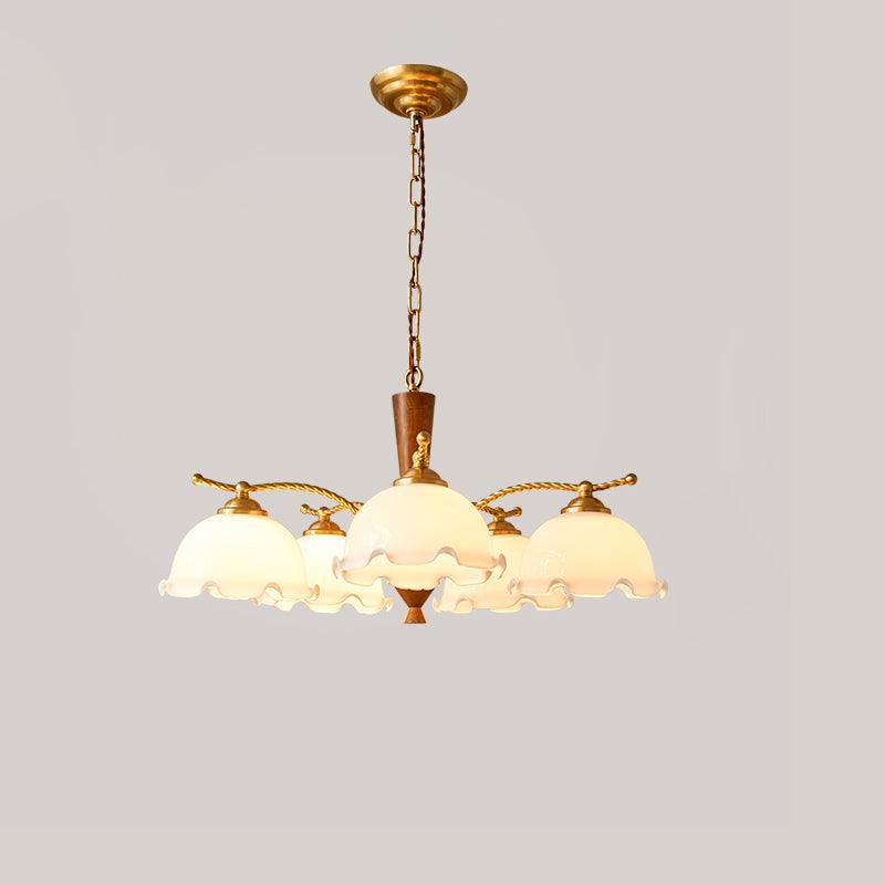 Milky Flower Chandelier 5 heads ∅ 27.6″ x H 13.7″ / Dia 70cm x H 35cm Chandelier