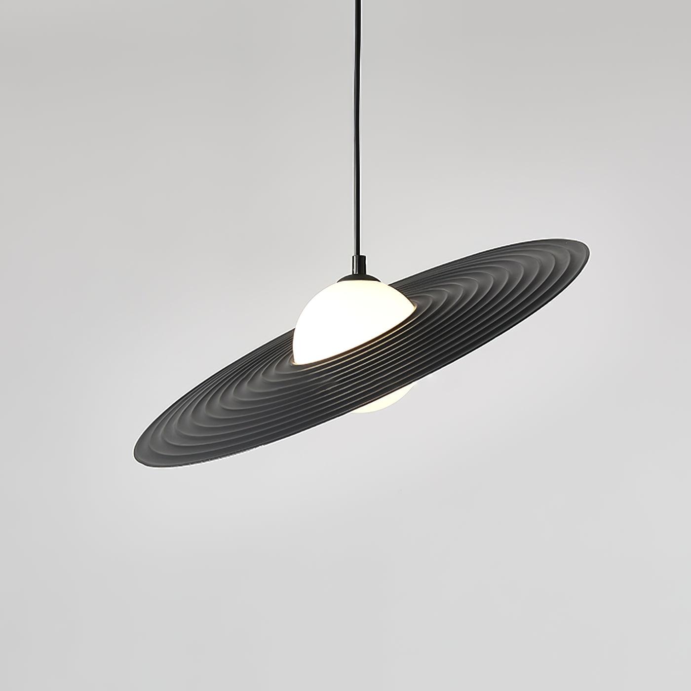Miller Record Pendant Lamp ∅ 17.7″ x H 4.7″ / Dia 45cm x H 12cm / Black Pendant light