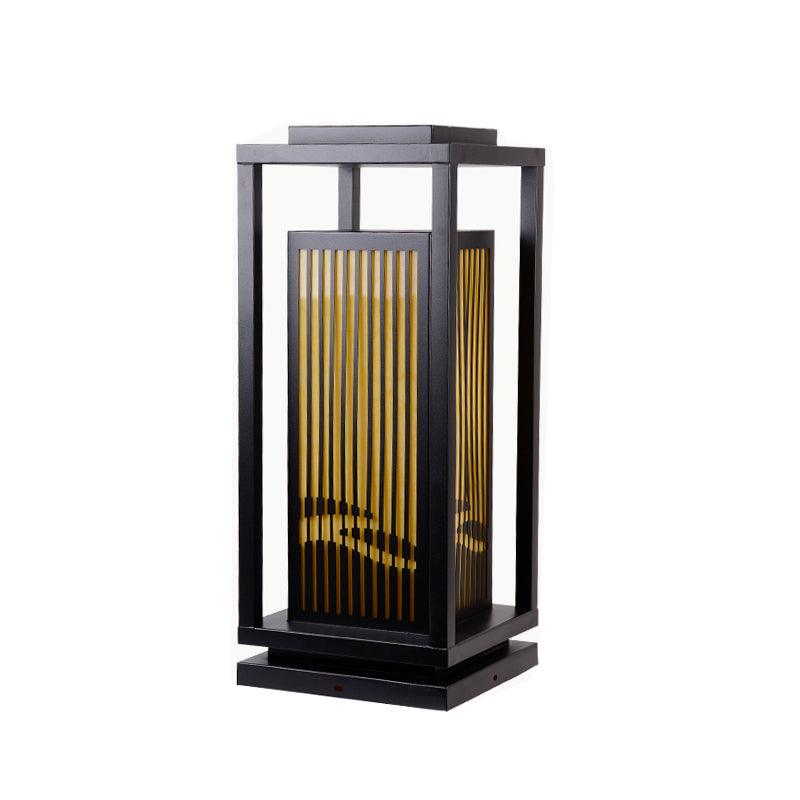 Modern Square Cage Garden Light ∅ 9.8″ x H 23.6″ / Dia 25cm x H 60cm / Black Table lamp