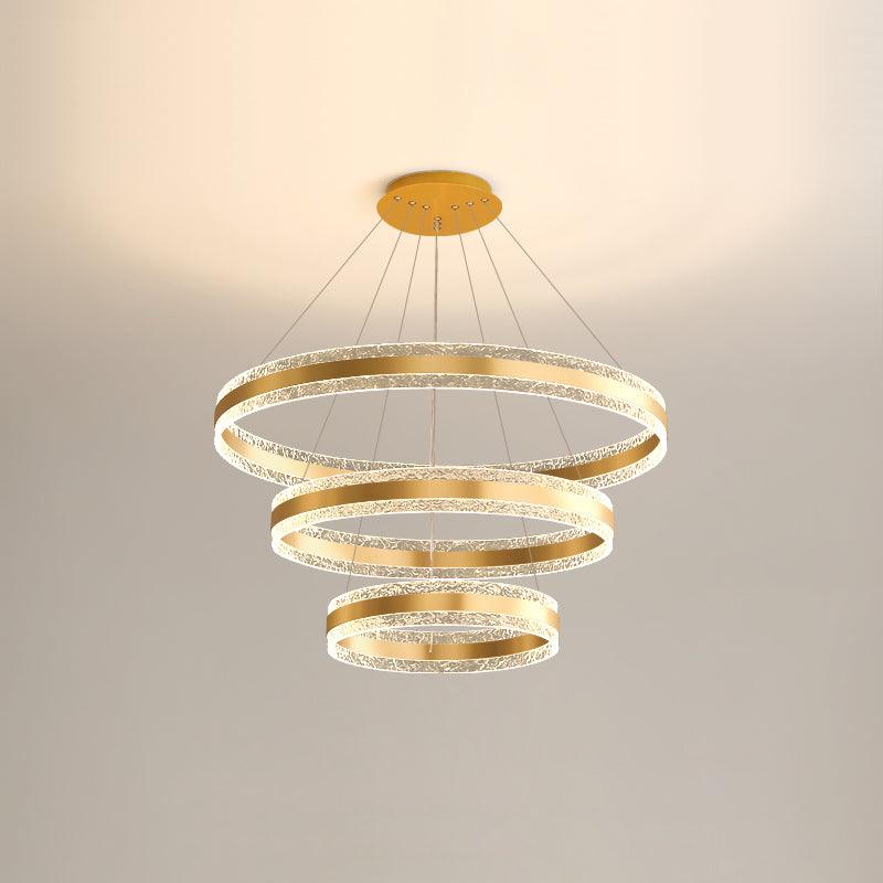 Modern Circle LED Chandelier Three Layers ∅ 19.7″ + ∅ 23.6″ + ∅ 31.5″ x H 47.2″ / Dia 40cm + Dia 60cm + Dia 80cm x H