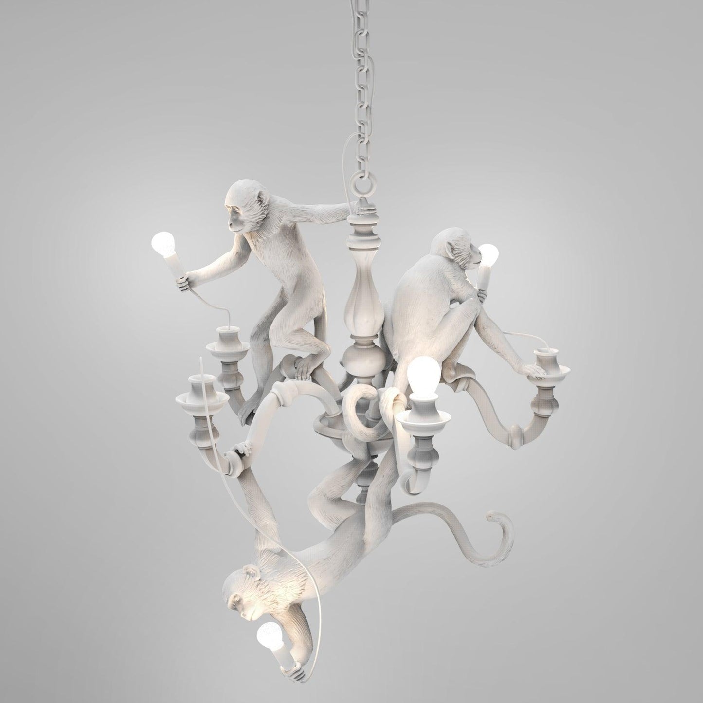 Monkey Chandelier ∅ 31.4″ x H 31.4″/ Dia 80cm x H 80cm / White Chandelier