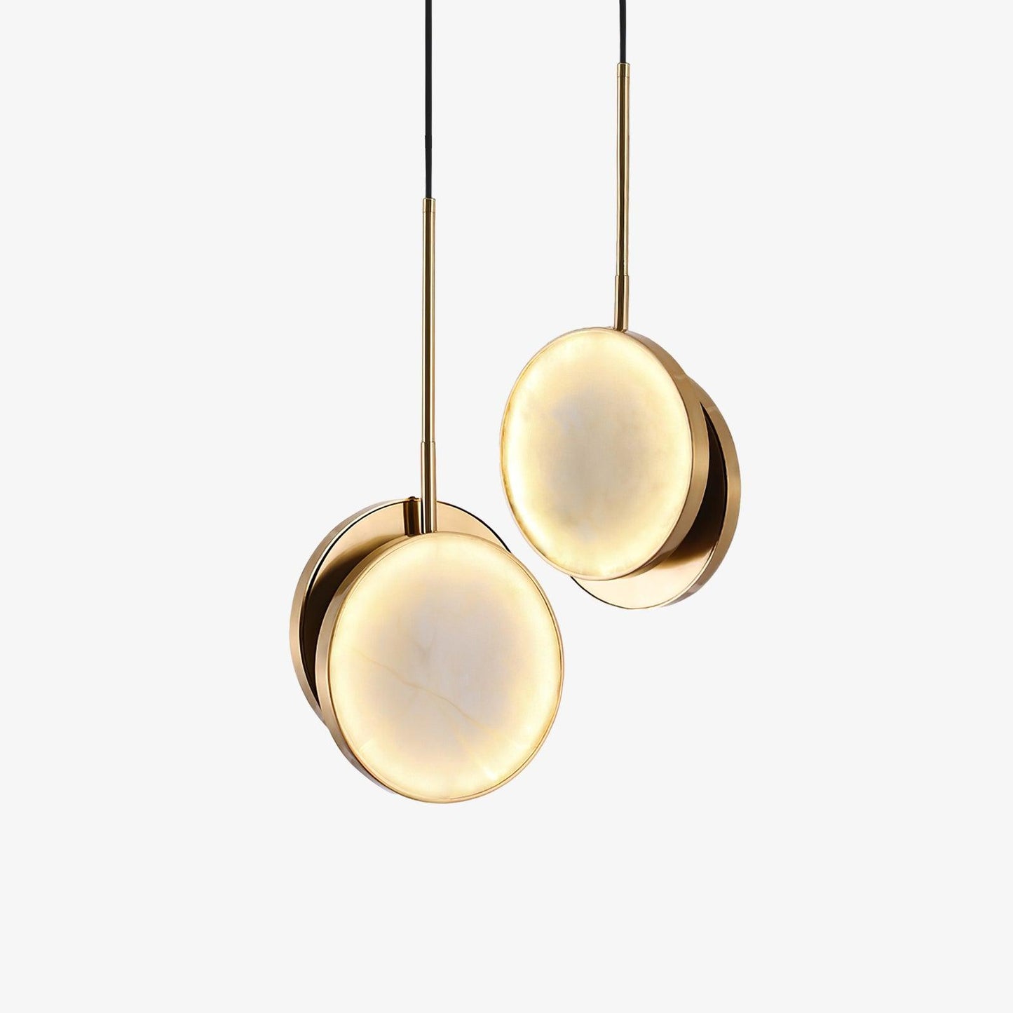 Moonshade Pendant Light ∅ 8.7″ x H 19.7″ / Dia 22cm x H 50cm / Brass + White Pendant light