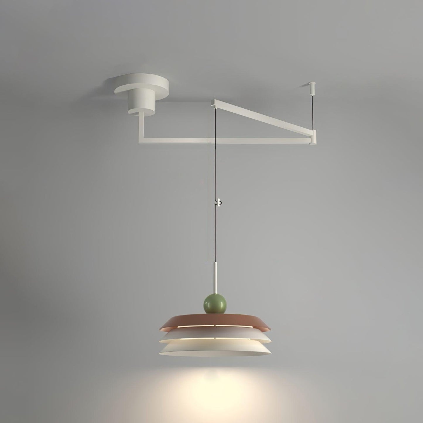 Morandi Layered Pendant Lamp 3 layers L 39.4″ x ∅ 15.7″ x H 9.1″ / L 100cm x Dia 40cm x H 23cm / Red / Three-Color