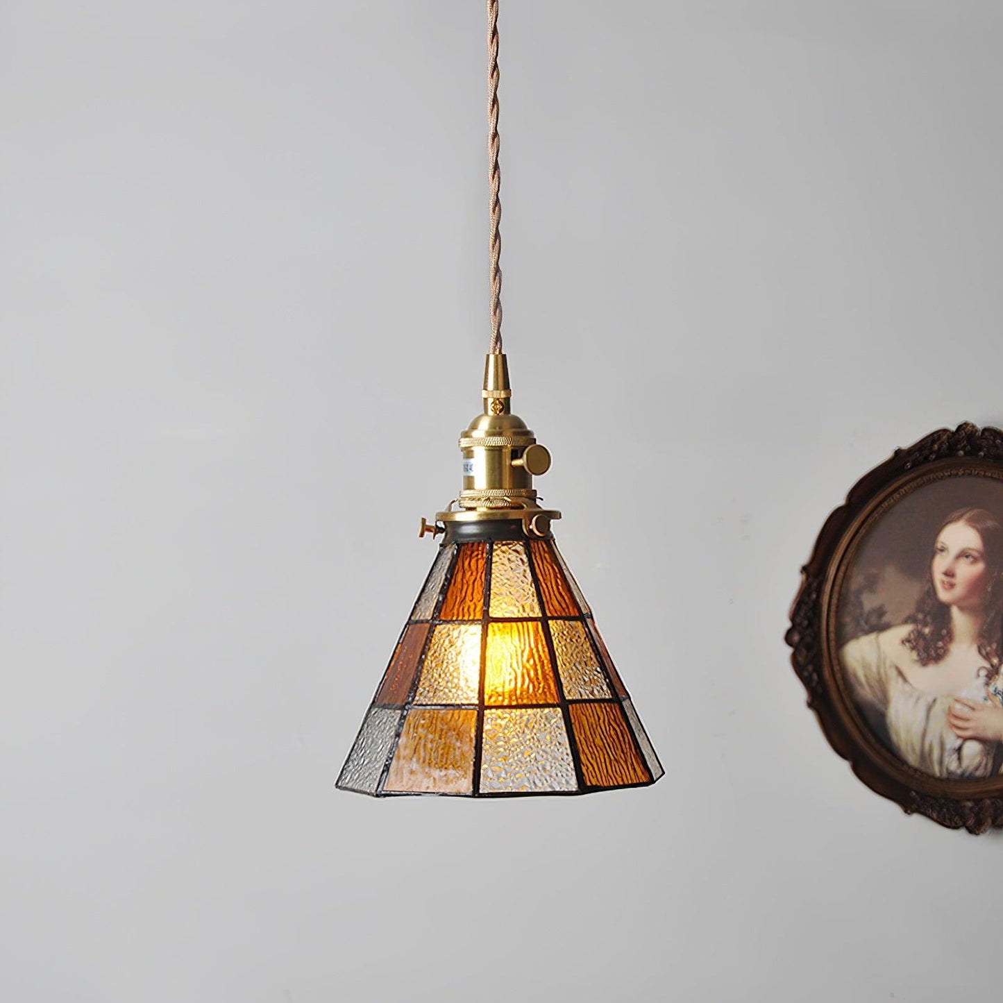 Mosaic Pendant Light ∅ 6.7″ x H 5.3″ / Dia 17cm x H 13.5cm / Orange + Opaque Pendant light