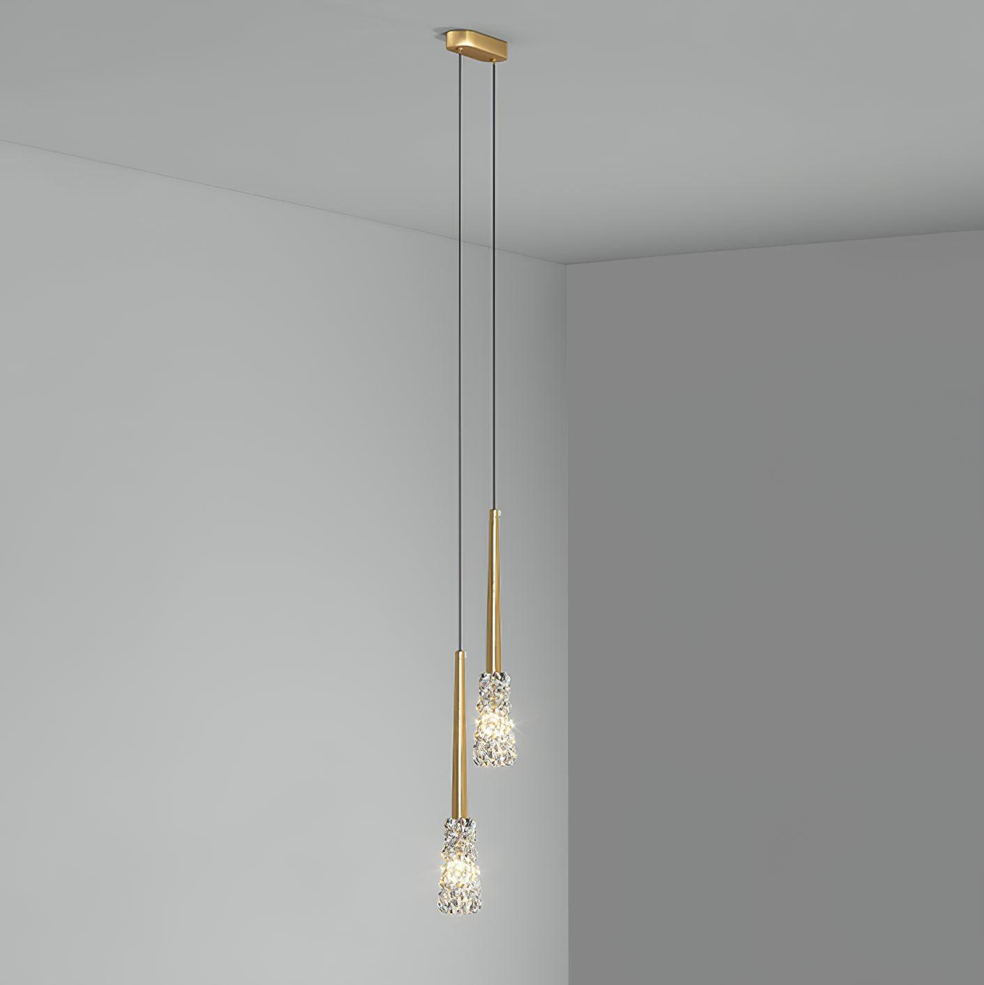Mozzi Crystal Pendant Light ∅ 7.5″ x H 59″ / Dia 19cm x H 150m / Gold & Transparent Pendant light
