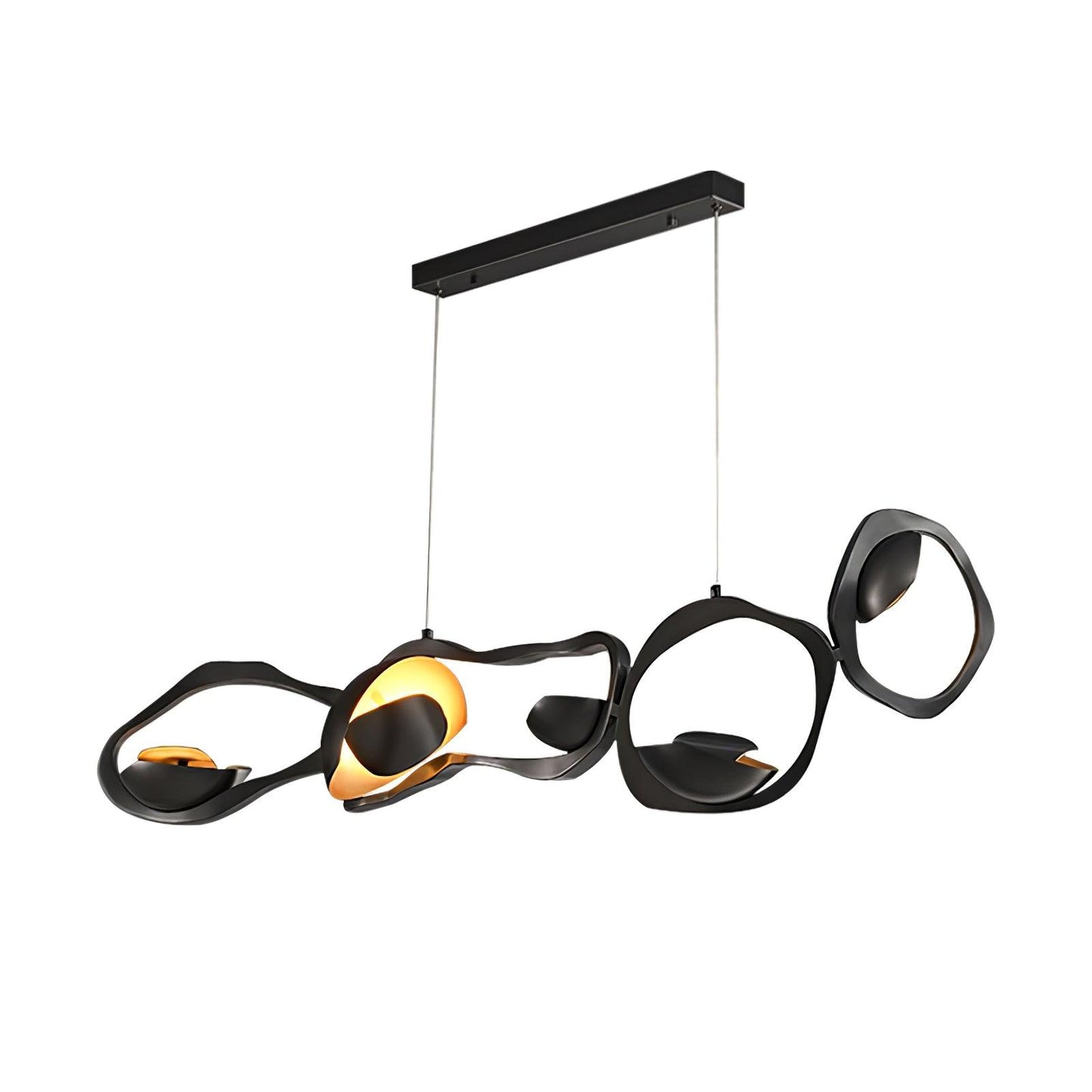Muscularity Pendant Lamp L 59.1″ x W 11.8″ x H 14.2″ / L 150cm x W 30cm x H 36cm / Black & Gold / Warm White Pendant