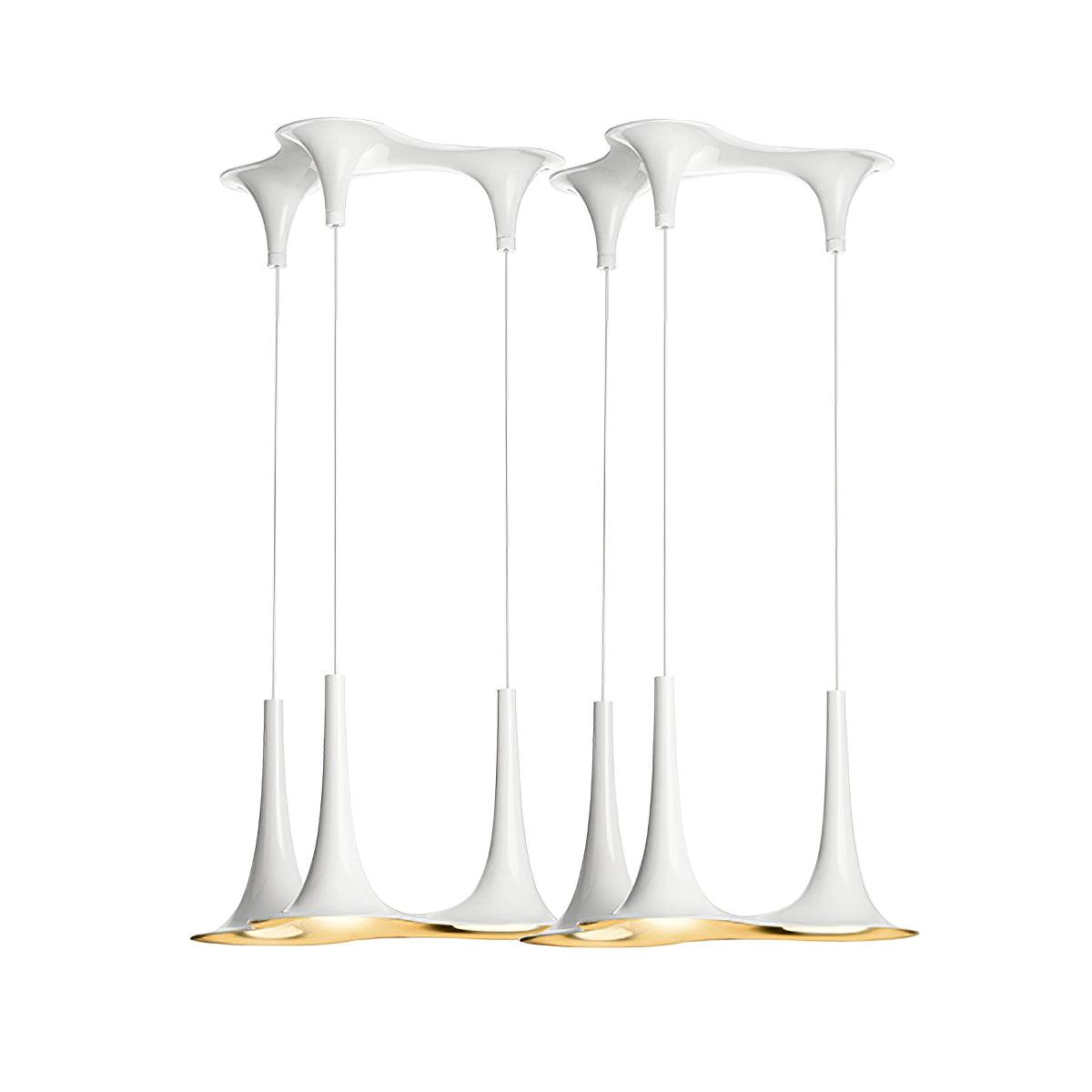 Nafir Pendant Light 6 Heads ∅ 51.2″ x W 15.7″ x H 11.8″ / Dia 130cm x W 40cm x H 30cm / White & Gold Pendant light