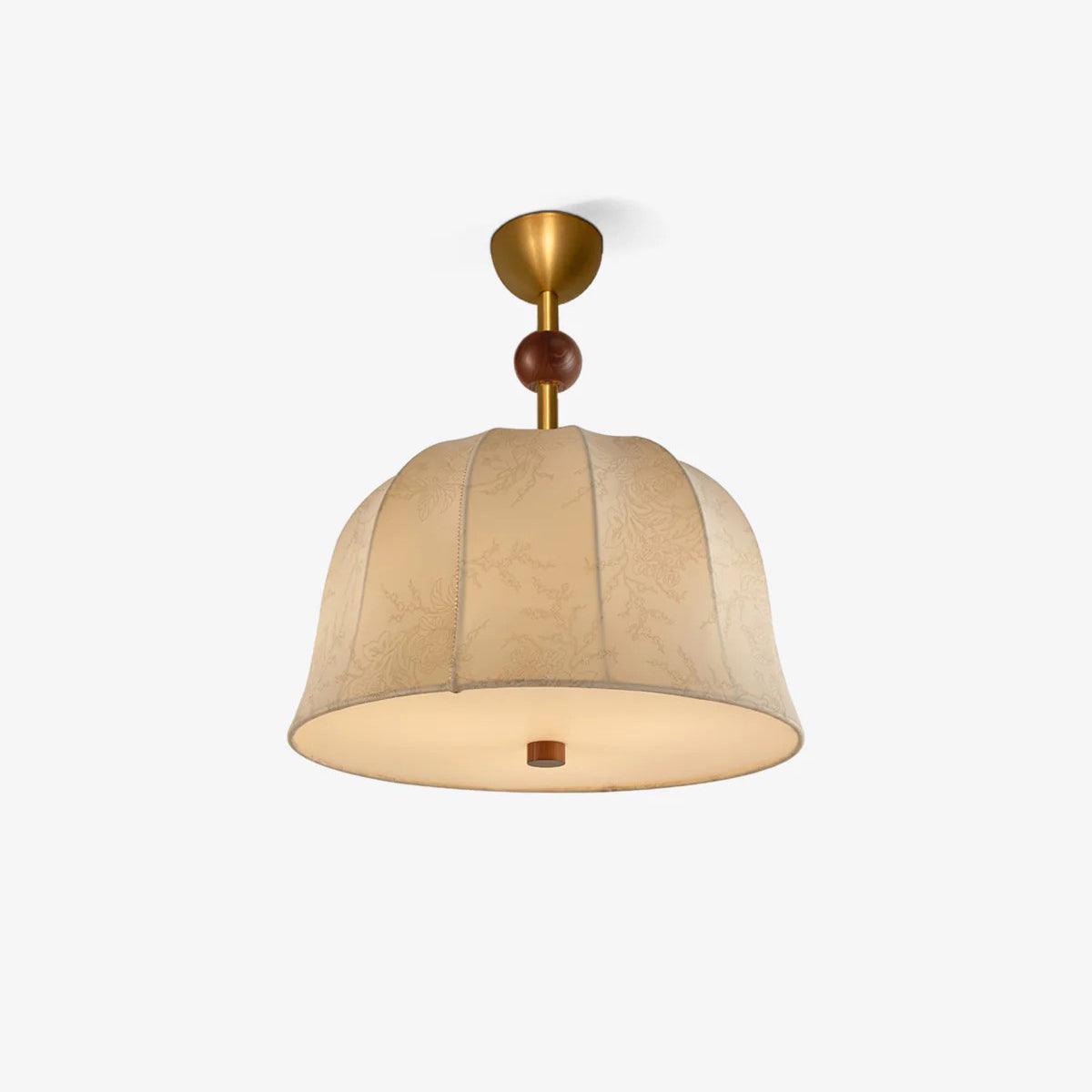Nanyang Retro Ceiling Lamp ∅ 15.7″ x H 18.5″ / Dia 40cm x H 47cm / Walnut Color & Linen Color Ceiling lamp