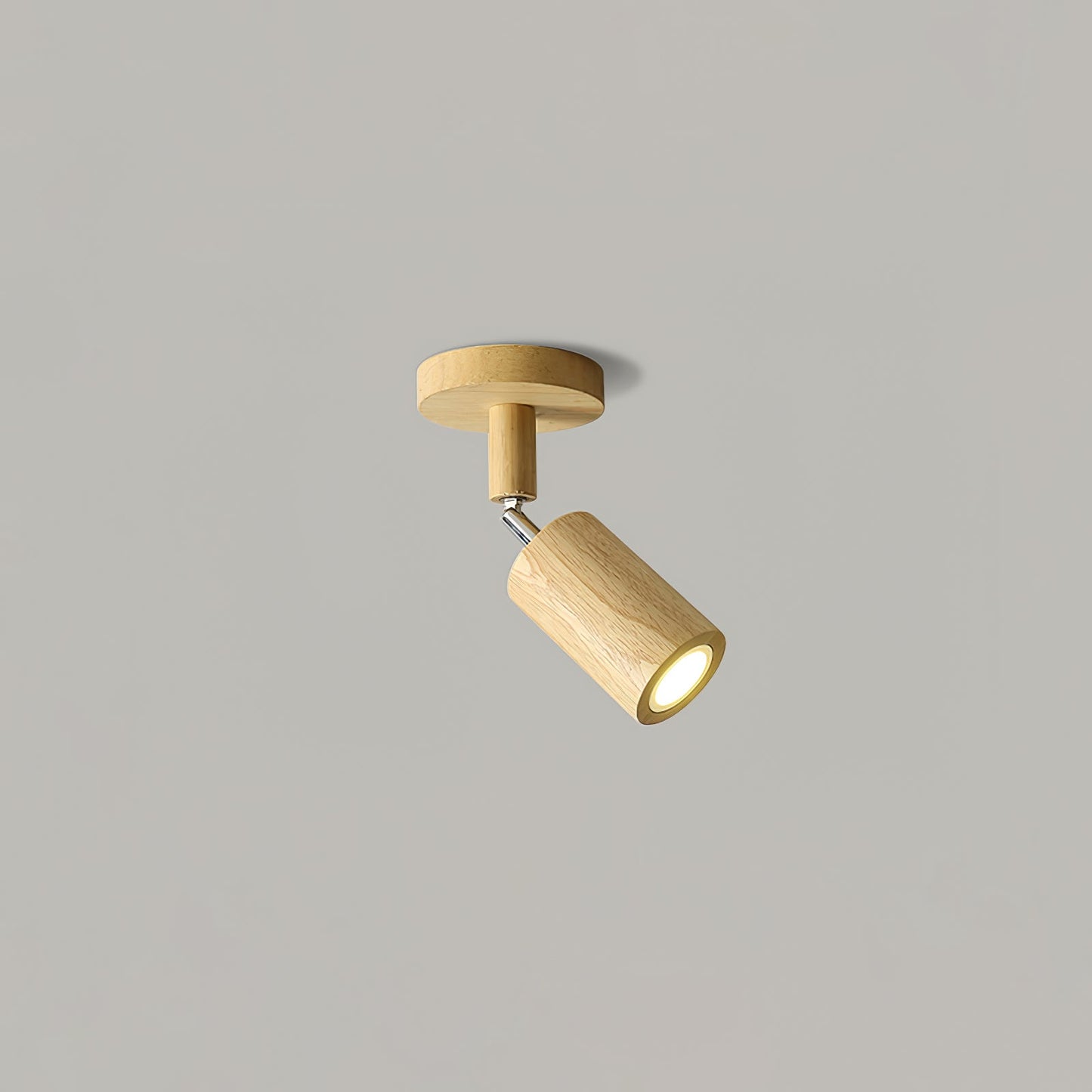 Natural Wood Beam Spotlight Light 1 head ∅ 2.8″ x H 6.7″ / Wood Color Ceiling lamp