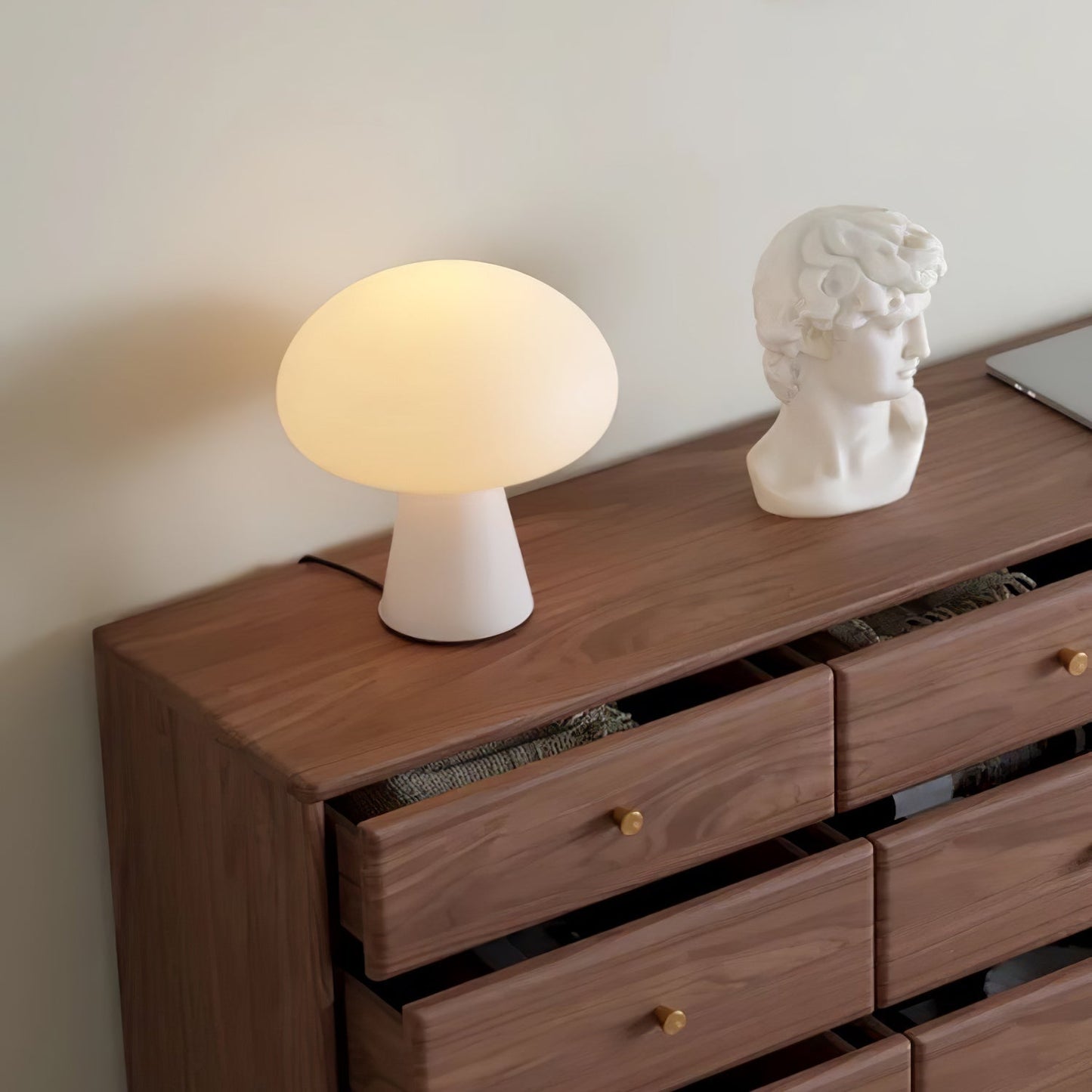 Obello Portable Built-in Battery Table Lamp ∅ 8.7″ x H 9.4″ / Dia 22cm x H 24cm / White / Three-Color Changing Light