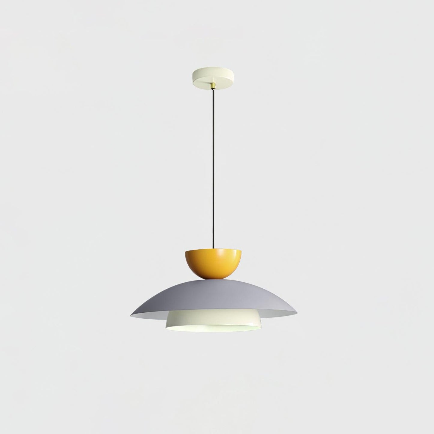 Olemi Pendant Lamp ∅ 13.8″ x H 6.9″ / Dia 35cm x H 16cm / Grey & White / Three-Color Changing Light Pendant light