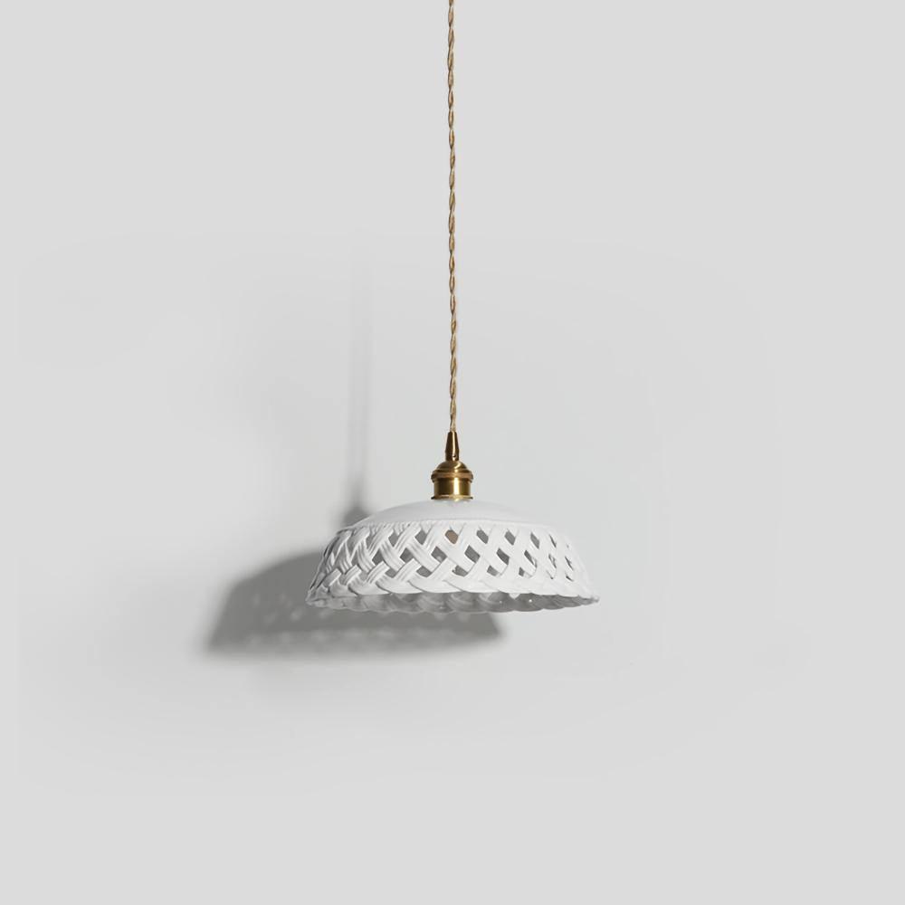 Openwork Ceramic Pendant Lamp ∅ 10.2″ x H 3.9″ / Dia 26cm x H10cm Pendant light