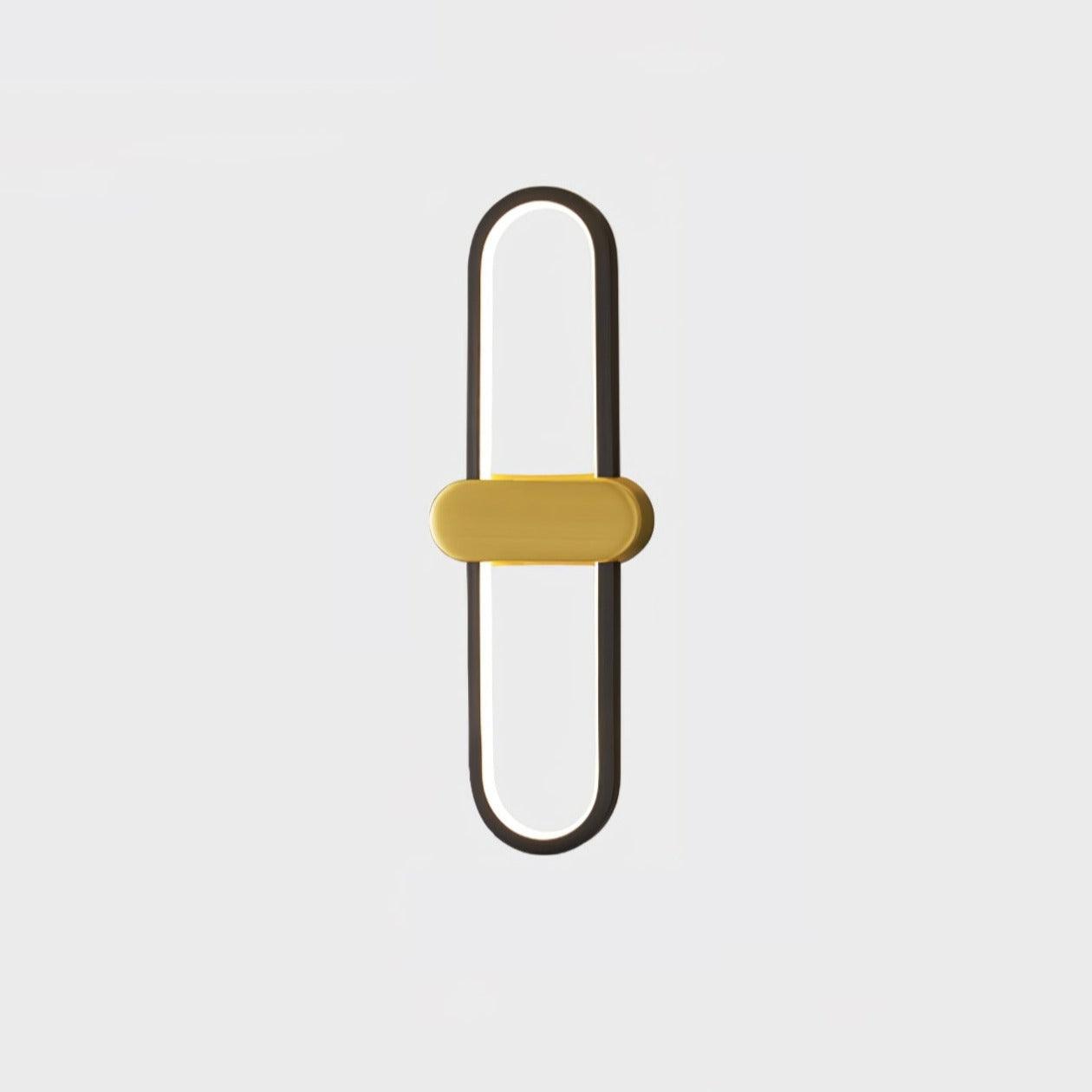 Oval LED Wall Lamp ∅ 5.1″ x H 15.7″ / Dia 13cm x H 40cm / Black & Gold / Warm Light Wall lamp
