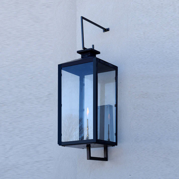 Black Outdoor Lantern lamp W 17 x D 29 x H 67 cm / W 6.6″ x D 11.5″ x H 26.5’’ / Black / Warm Light Wall lamp